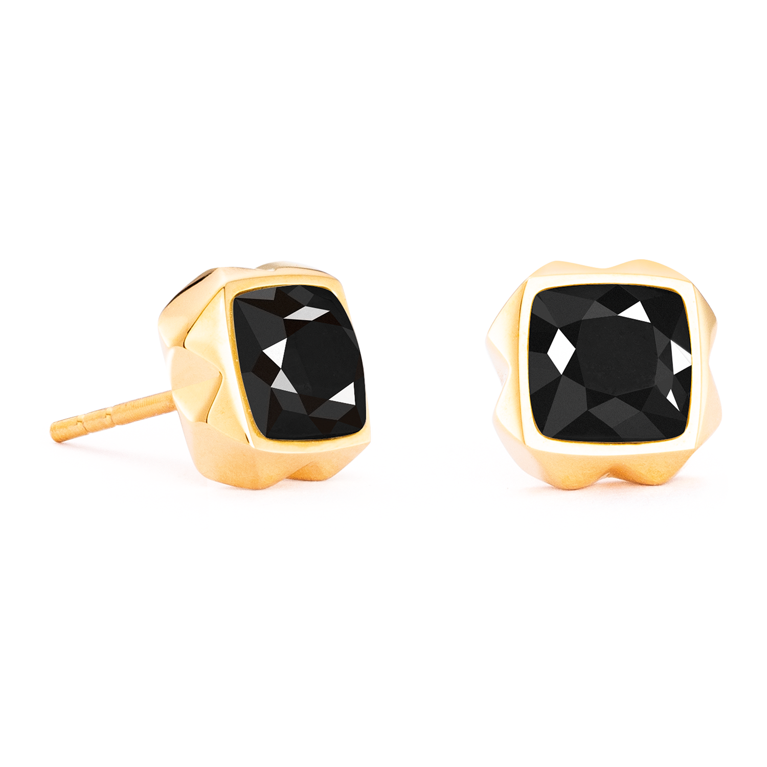 coeur-de-lion-spikes-square-onyx-ohrstecker-gold-schwarz image 2