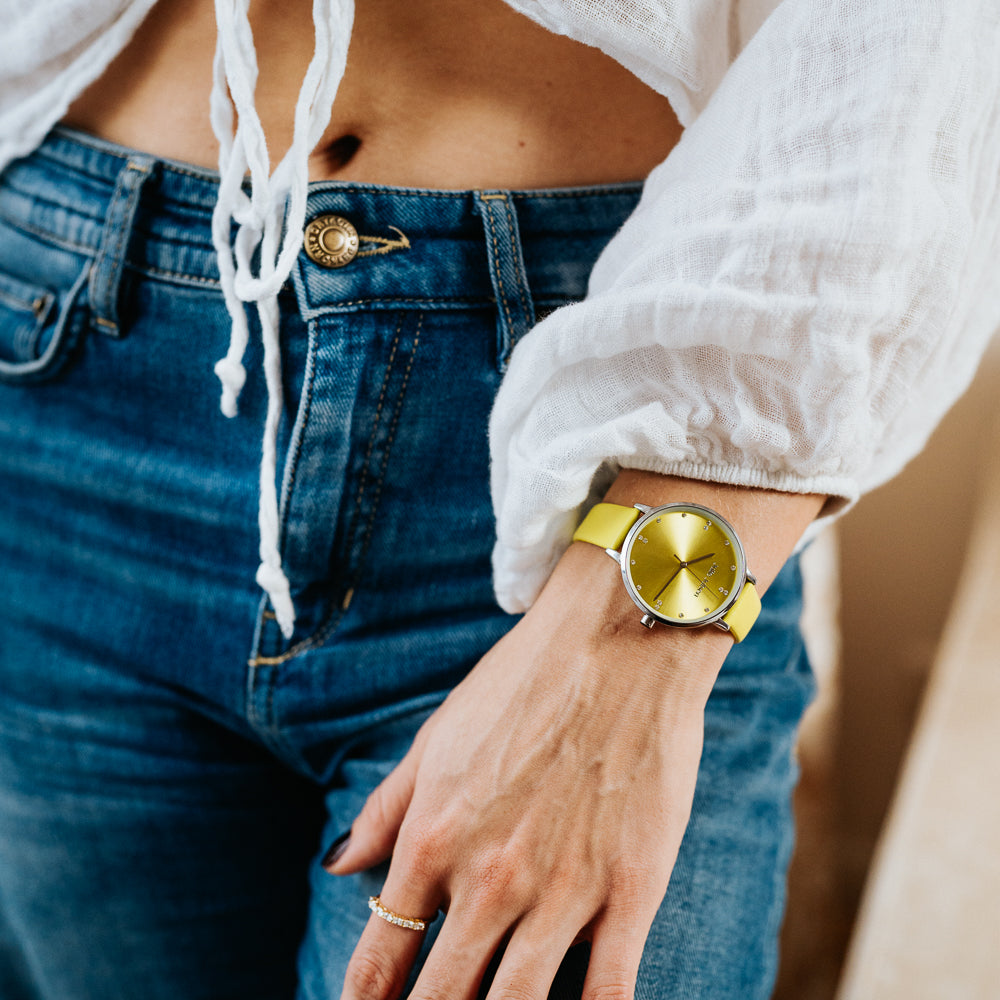 julie-julsen-color-lime-damen-armbanduhr-gelb-leder-36-mm image 6