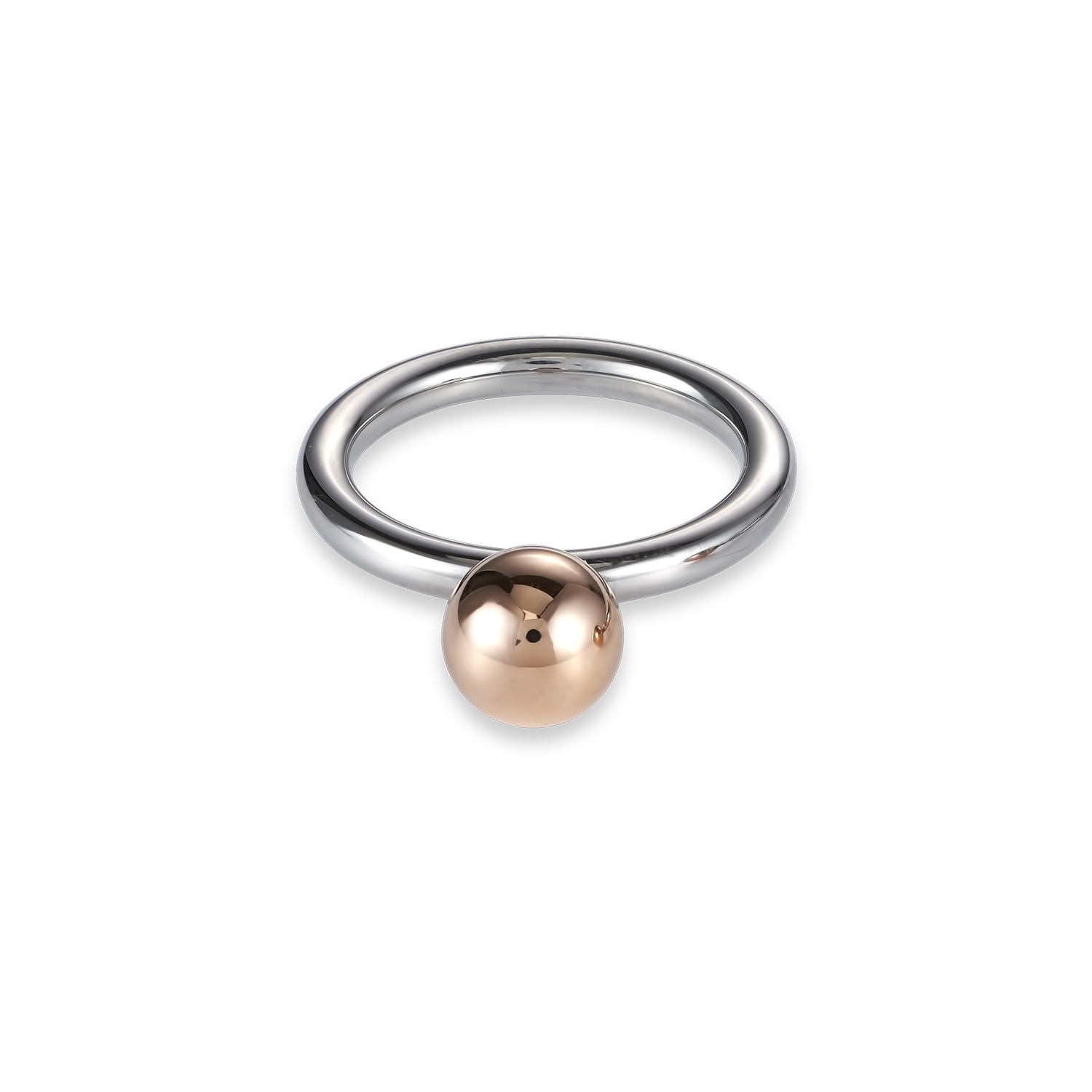coeur-de-lion-ring-edelstahlkugel-klein-ros-gold image 1