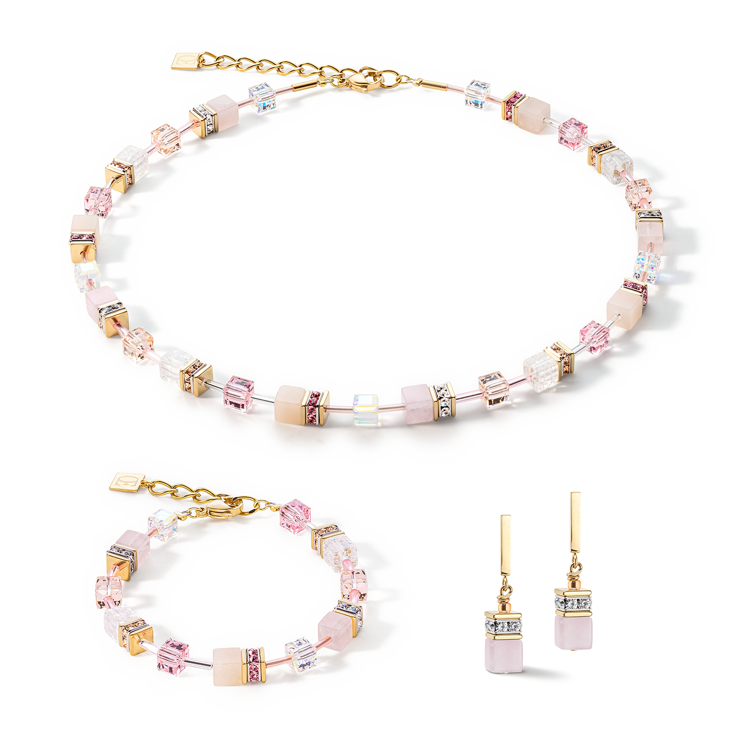 coeur-de-lion-geocube-iconic-precious-halskette-hellrosa-gold image 3