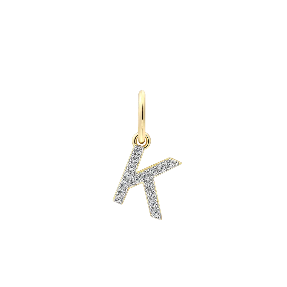 xenox-k-letter-charm-anh-nger-925-sterlingsilber-18k-vergoldet-mit-zirkonia image 1