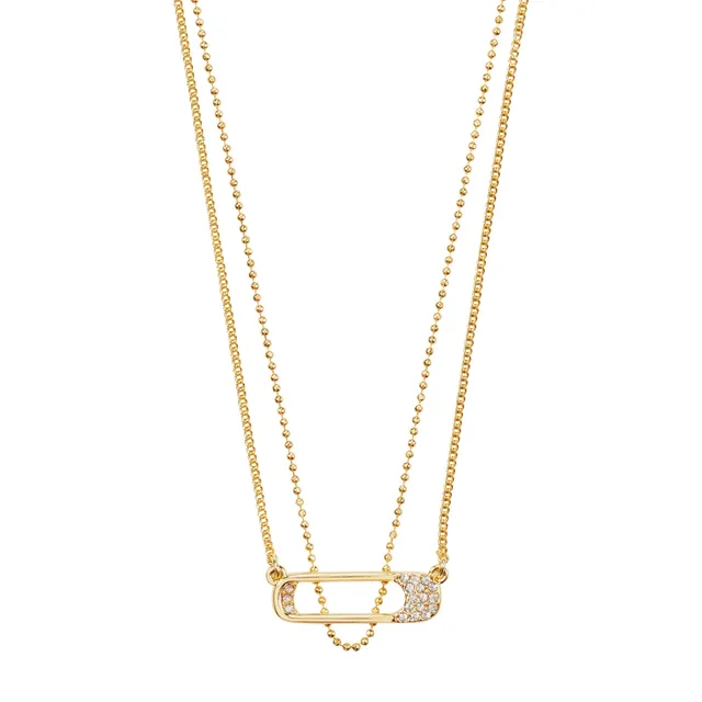 pilgrim-instant-halsketten-set-2-in-1-gold-plattiert-mit-safety-anh-nger image 1