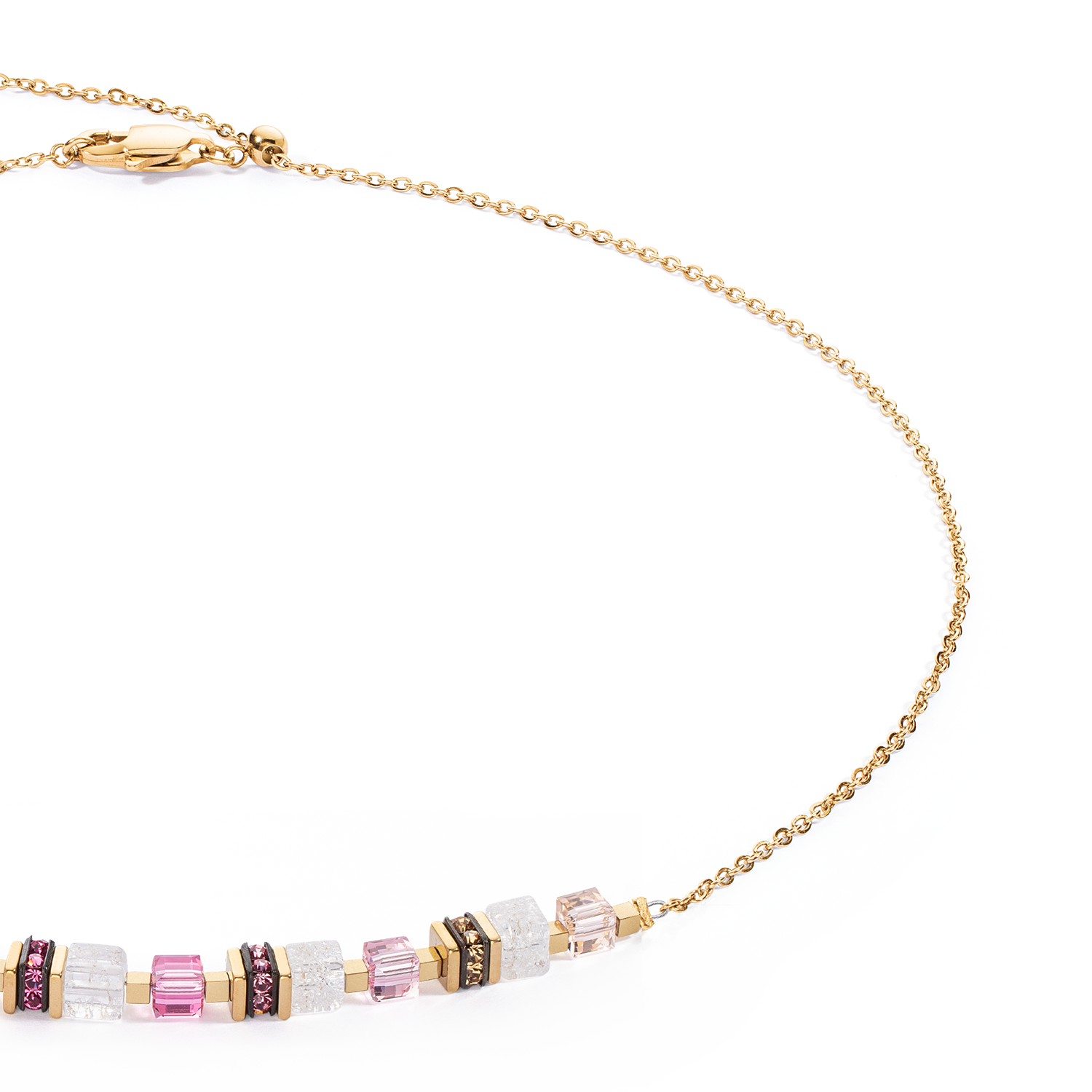 coeur-de-lion-geocube-mini-cubes-chain-halskette-gold-rosa image 2