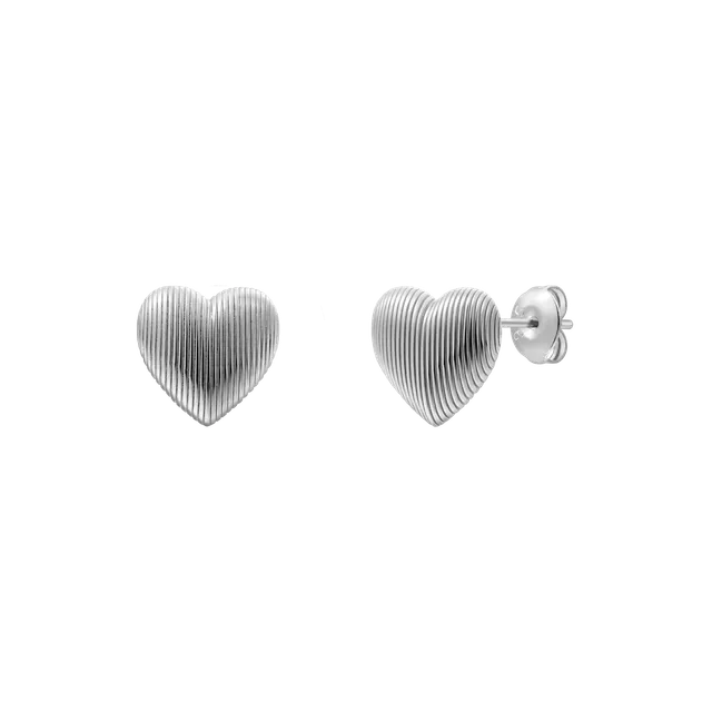 xenox-heartbeat-ohrringe-925-sterlingsilber-rhodiniert-herz-ohrstecker image 1