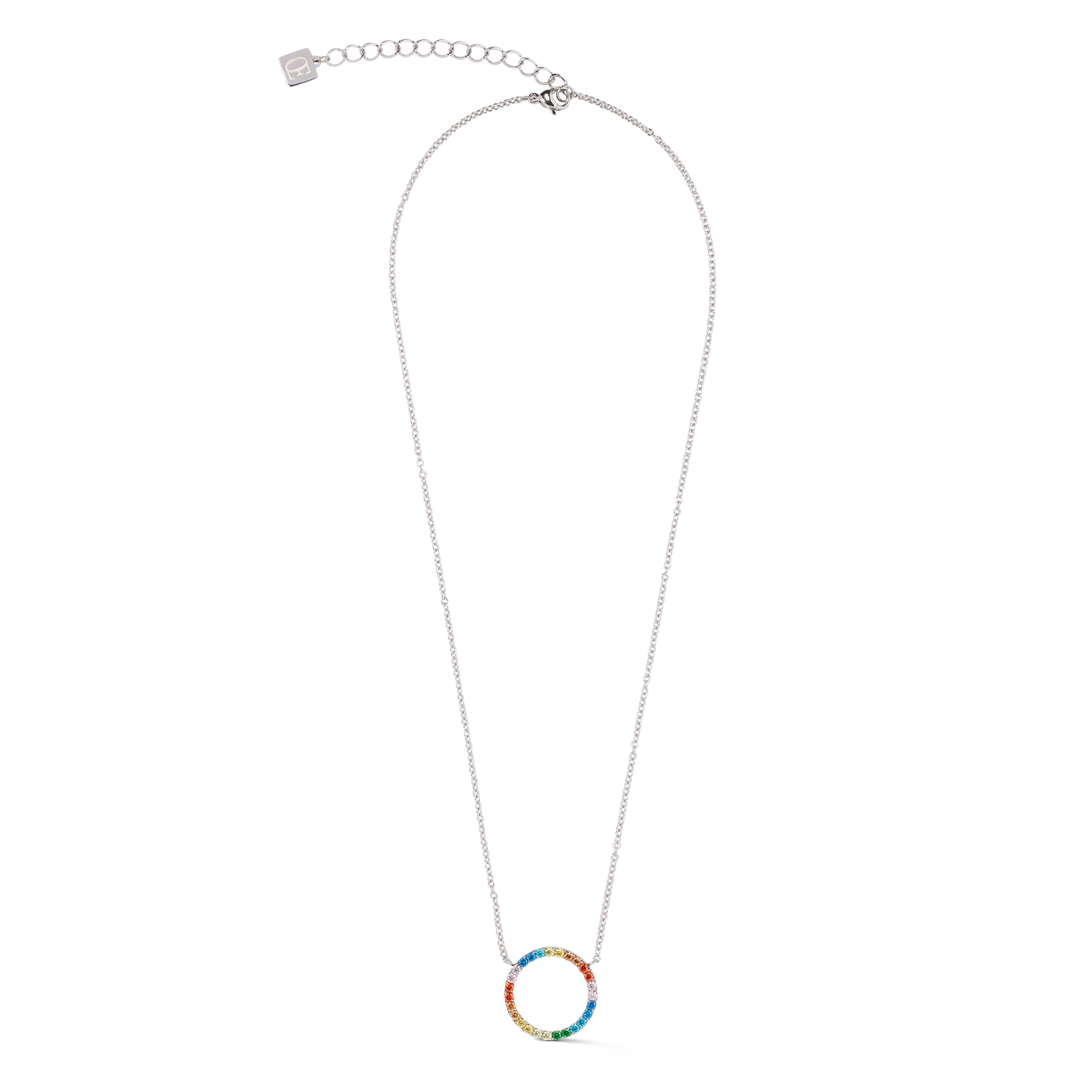 coeur-de-lion-halskette-sparkling-circle-silber-multicolor-edelstahl-anh-nger-mi image 1