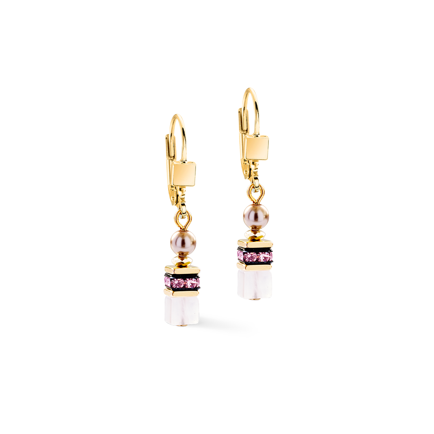 coeur-de-lion-ohrringe-princess-rose-glow-gold-rosenquarz-perle image 2