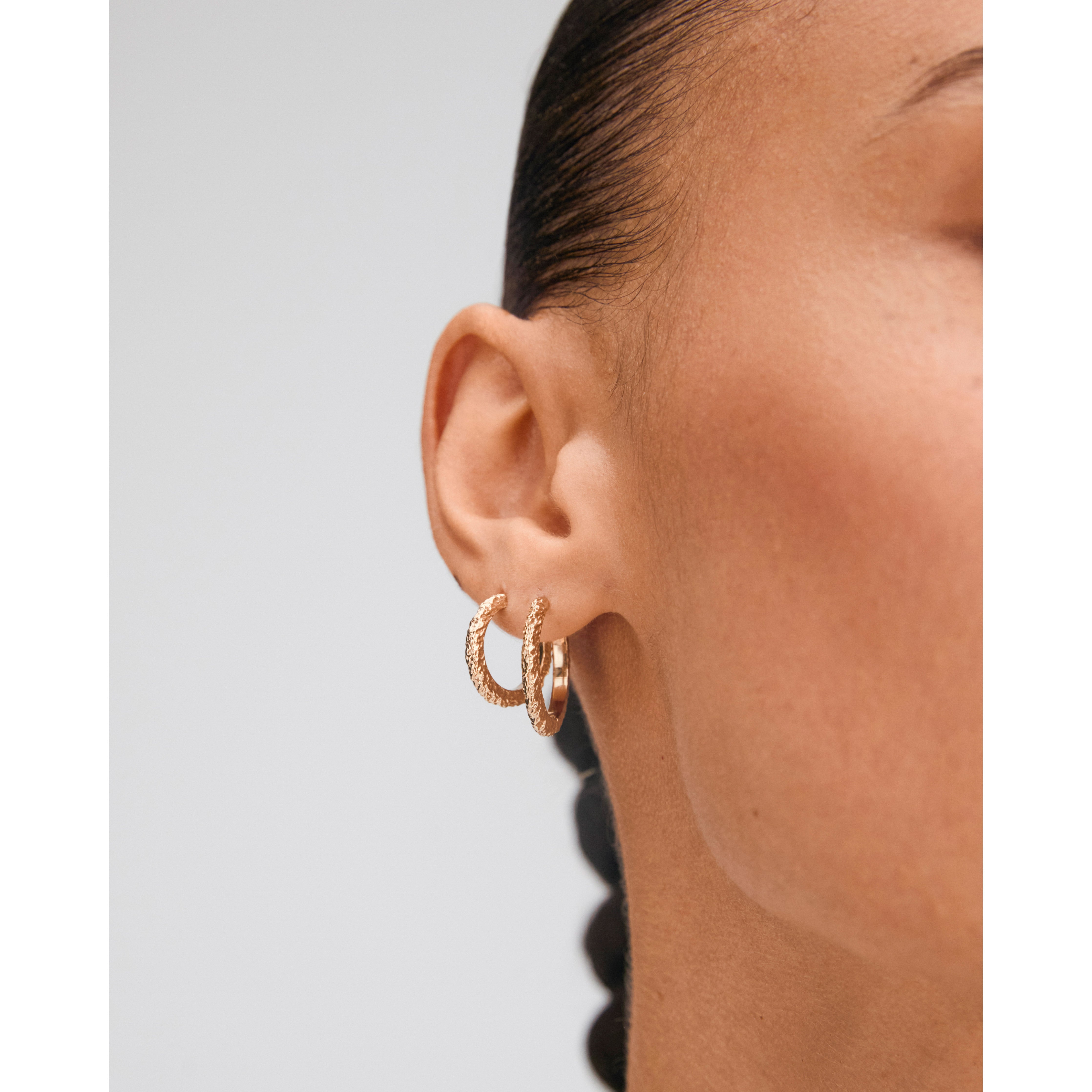 pilgrim-xdea-etch-hoop-03-creole-21-mm-18k-vergoldet-strukturiert-einzeln image 4