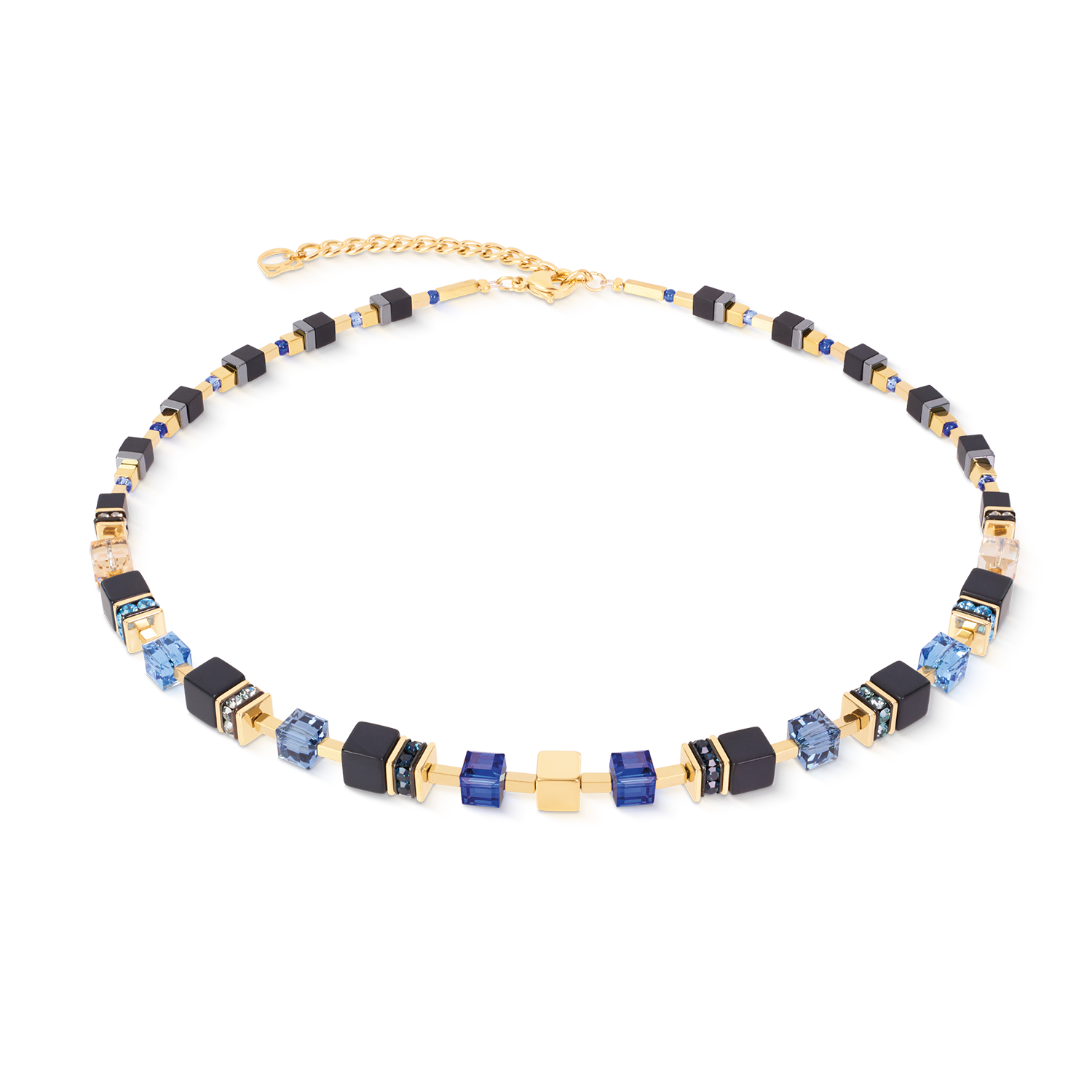 coeur-de-lion-geocube-precious-classic-halskette-midnight-blue-schwarz-gold image 1