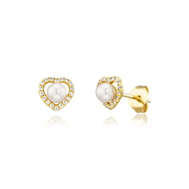 julie-julsen-heart-pearl-ohrstecker-vergoldet-mit-36-zirkonia-und-s-wasserperle image 1