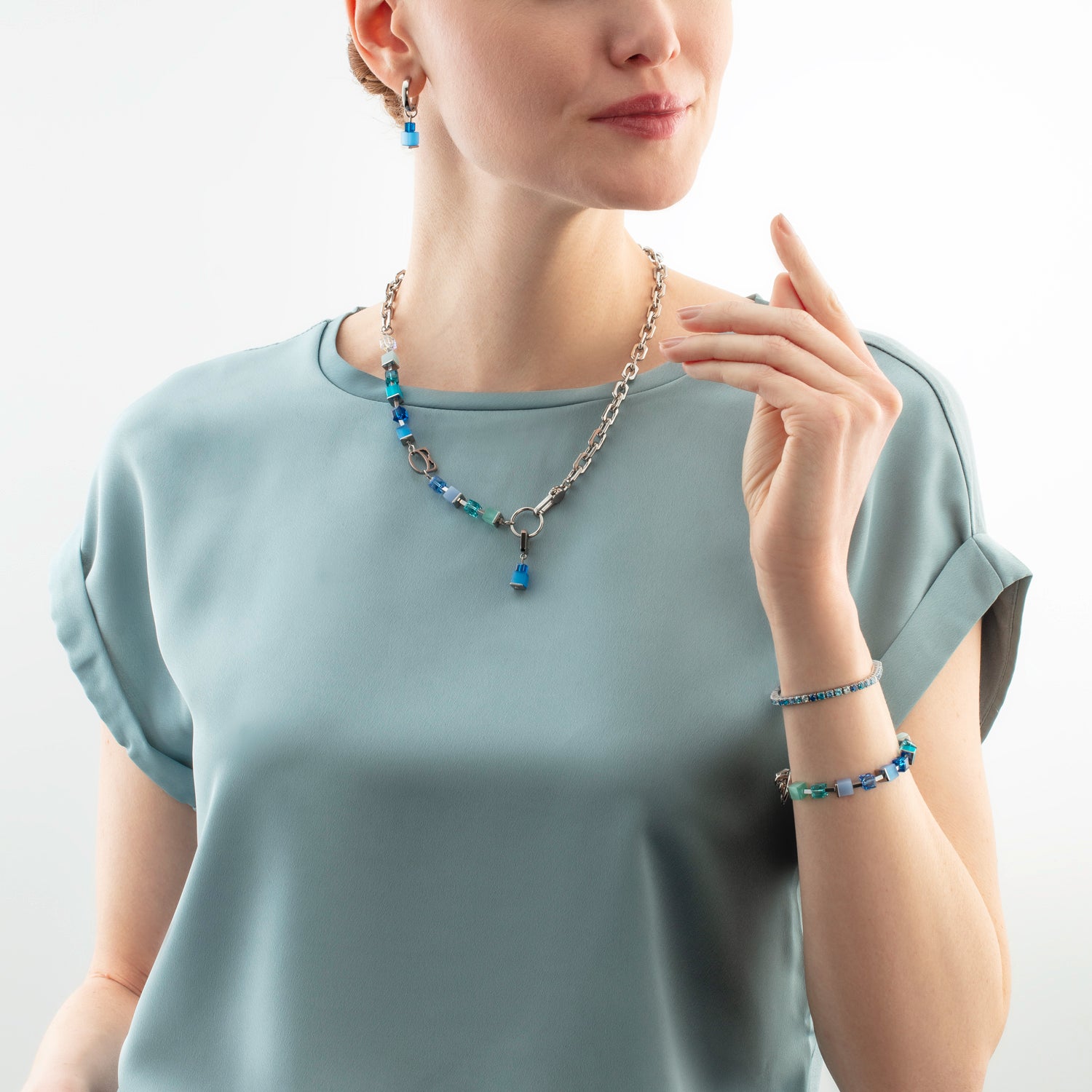 coeur-de-lion-tennisarmband-silber-blau-zirkonia-edelstahl image 3