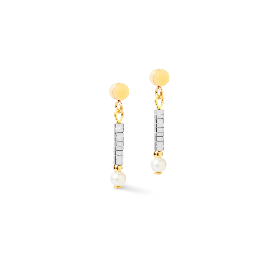 coeur-de-lion-edge-grace-ohrringe-silber-gold-mit-h-matit-und-perle image 1