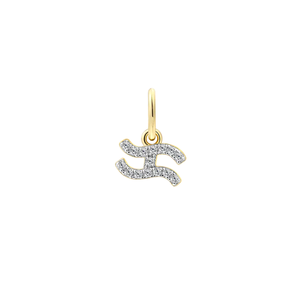 xenox-wassermann-charm-925-sterlingsilber-18k-vergoldung-mit-zirkonia image 1