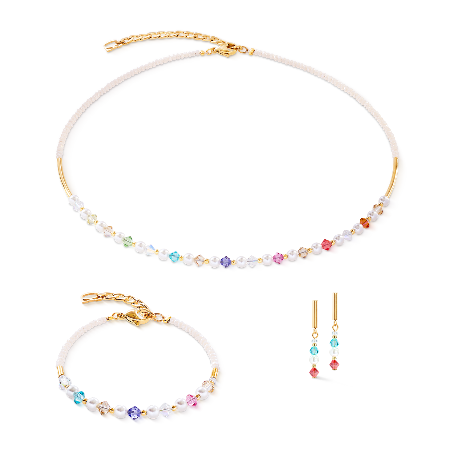 coeur-de-lion-princess-pearls-armband-gold-rainbow image 3