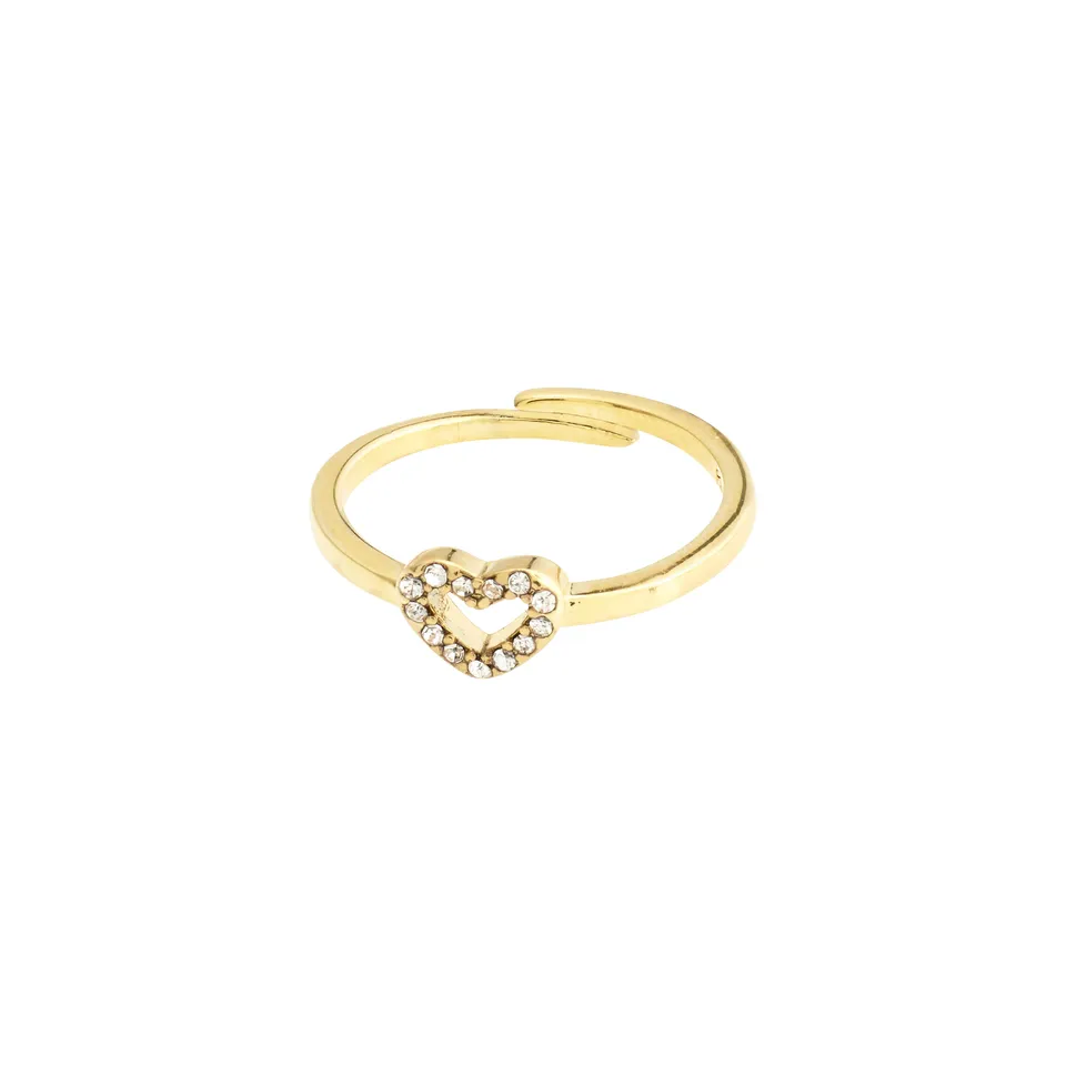 pilgrim-lulu-stack-ring-goldplattiert-herz-mit-kristall image 1