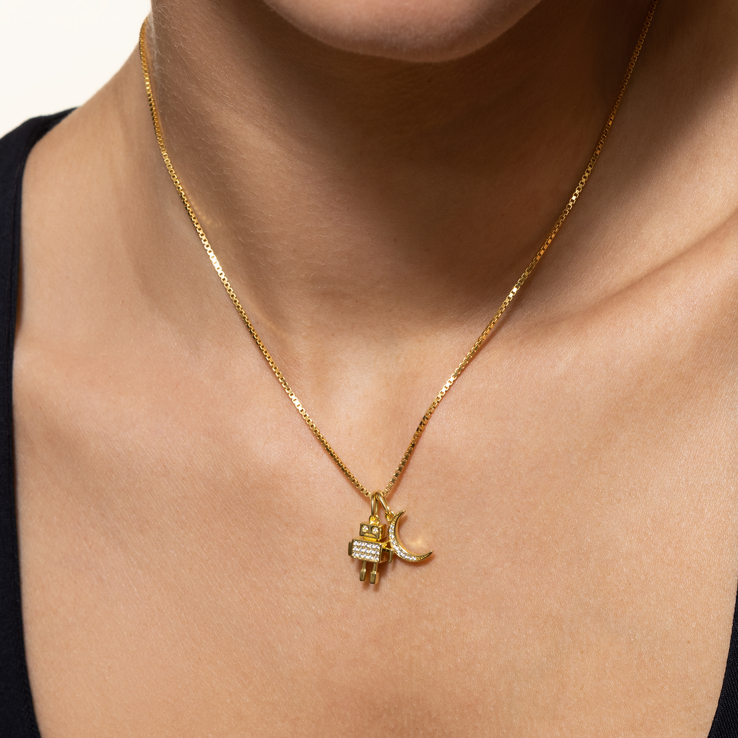 xenox-roboter-charm-925-sterlingsilber-rhodiniert-mit-zirkonia image 4