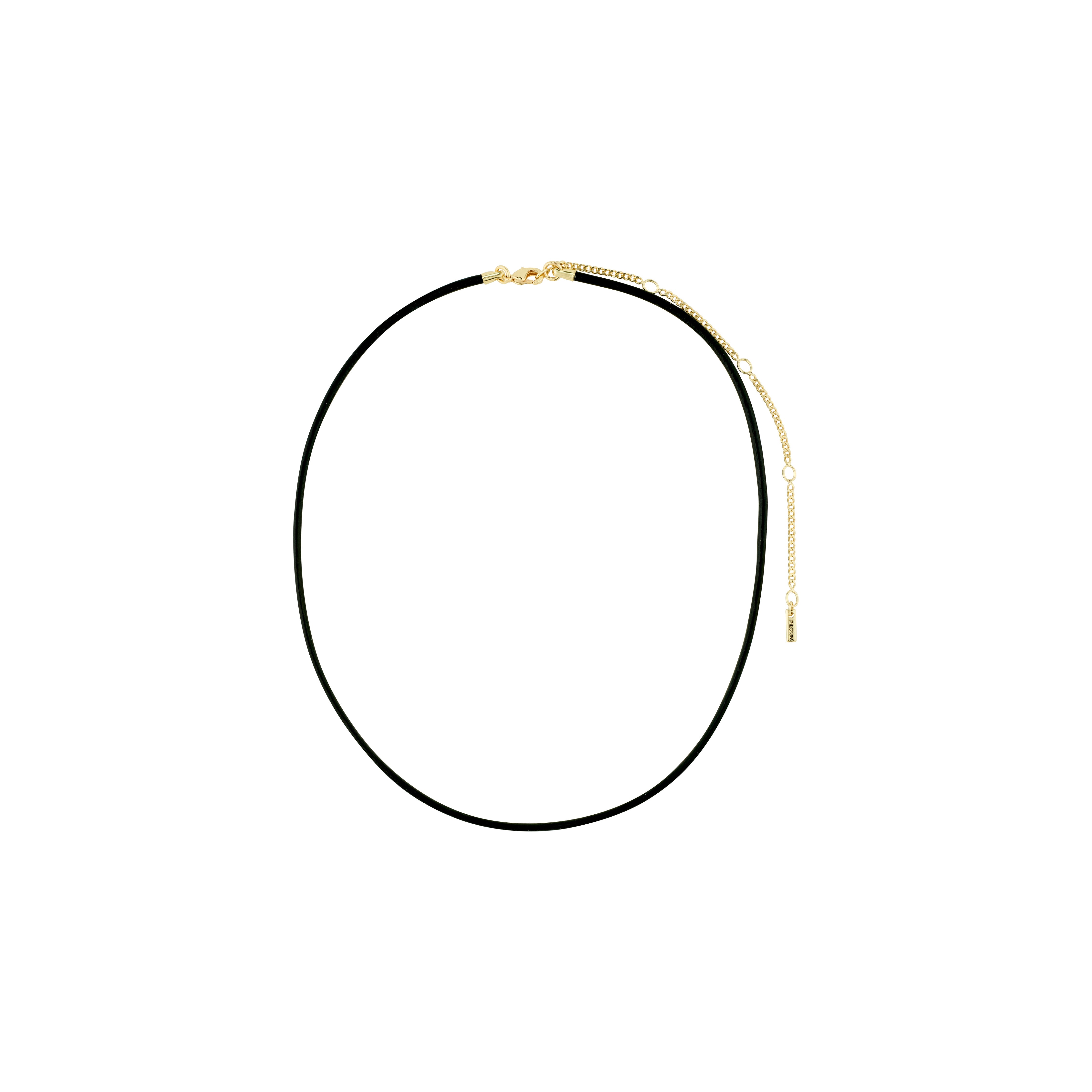 pilgrim-charm-lederband-halskette-schwarz-goldplattiert-40-12-cm image 4