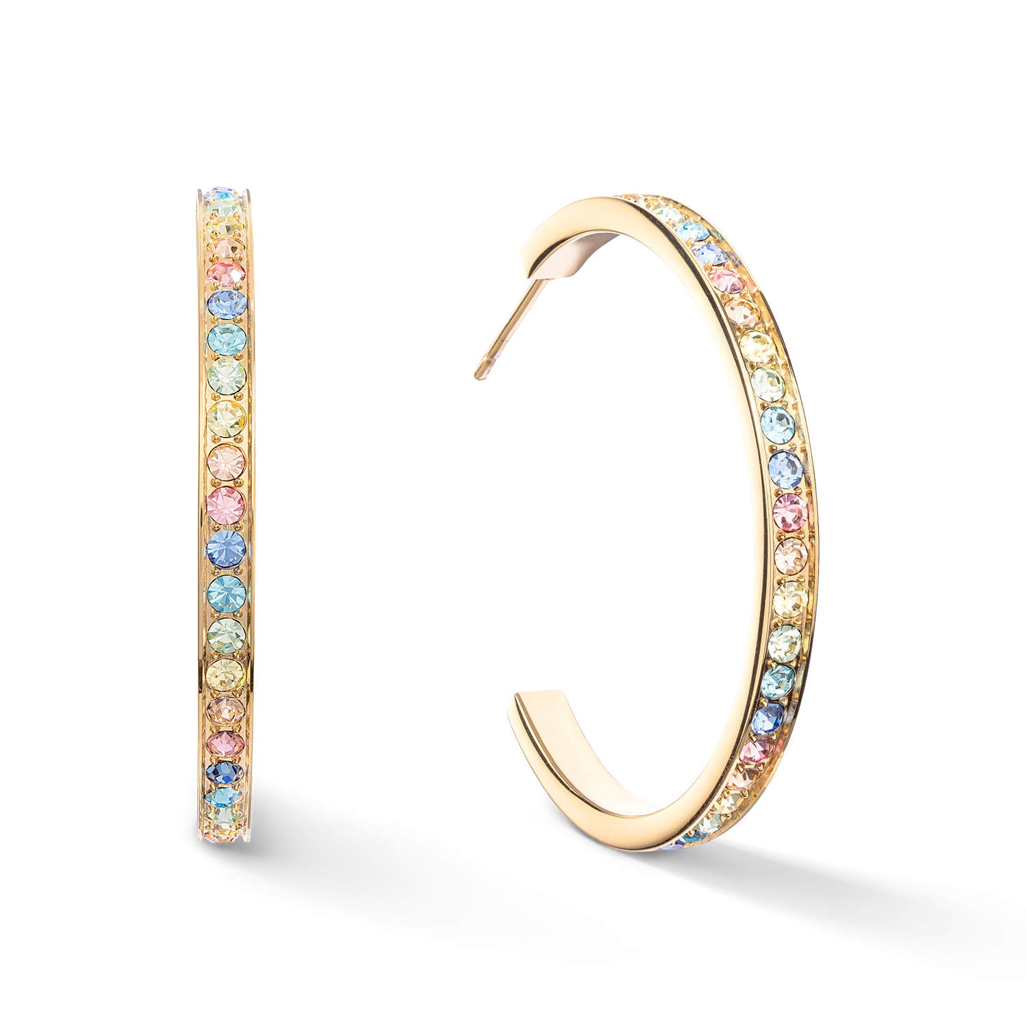 coeur-de-lion-creole-35-ohrringe-edelstahl-gold-multi-pastell image 2