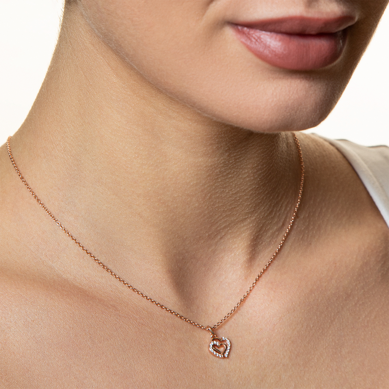 xenox-love-story-halskette-xs3418rk-925-sterlingsilber-ros-vergoldet-mit-herzen- image 2
