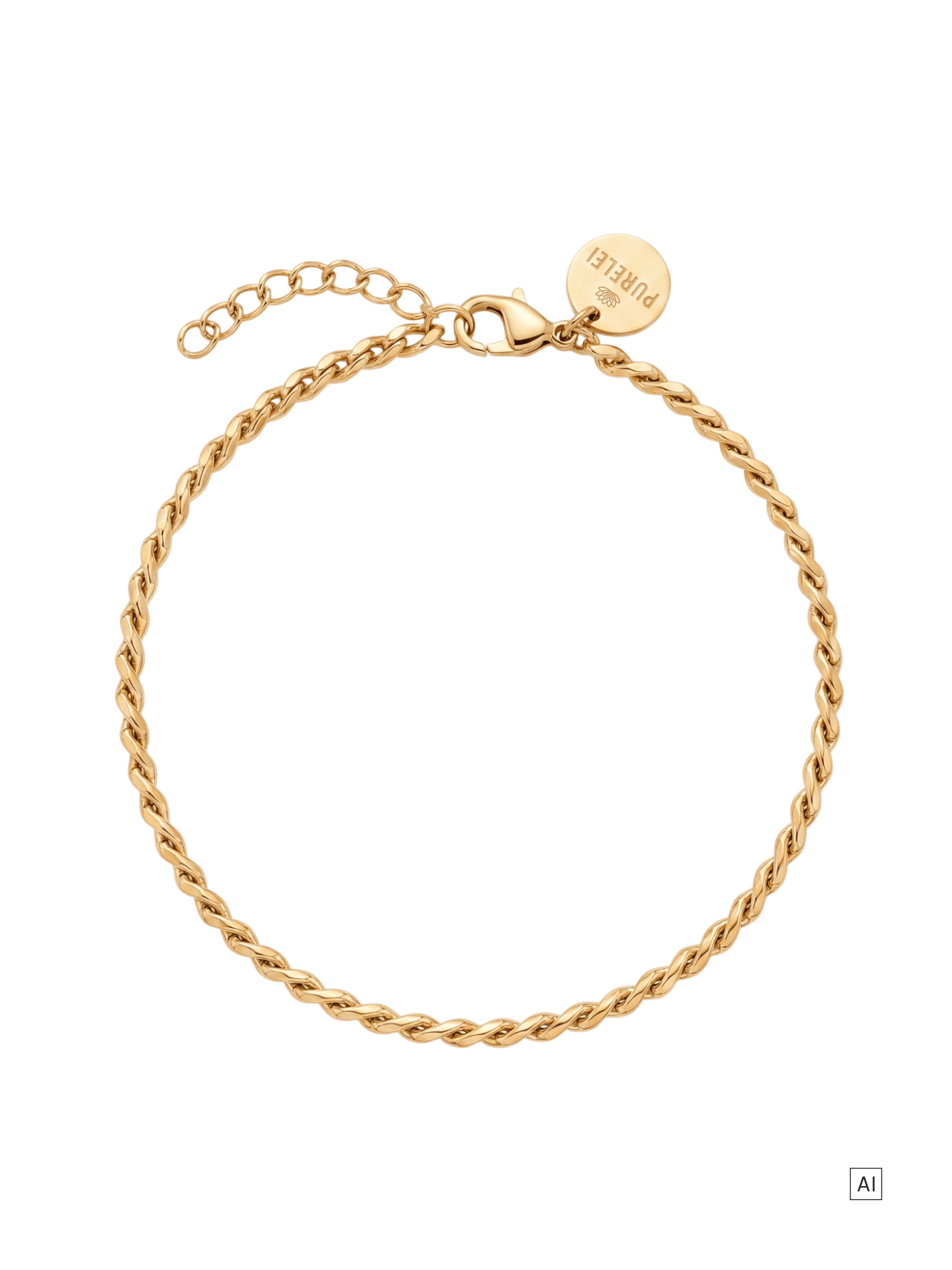 purelei-wheat-armband-f-r-herren-verstellbar-19-21-cm-edelstahl image 1