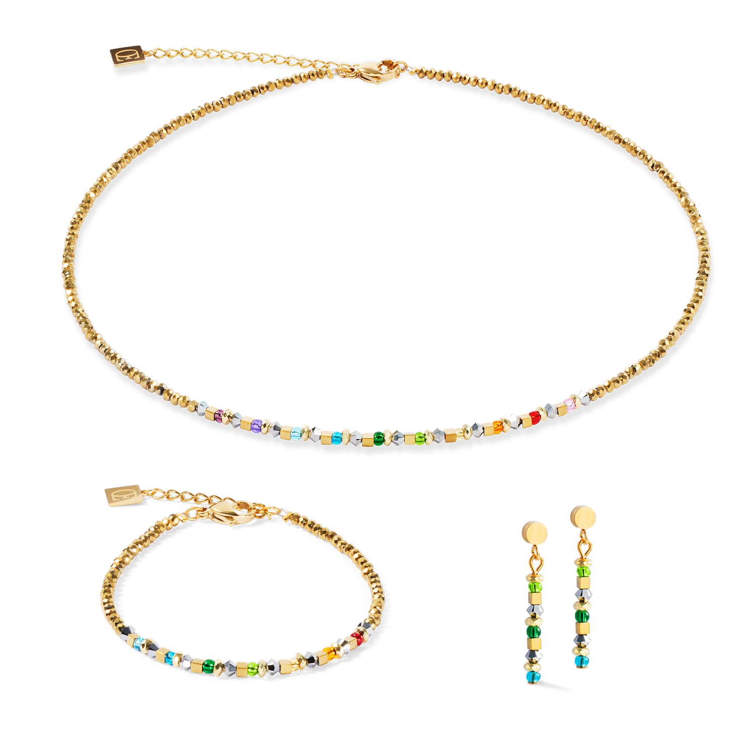 coeur-de-lion-halskette-golden-whisper-rainbow-swarovski-kristalle-multicolor image 3