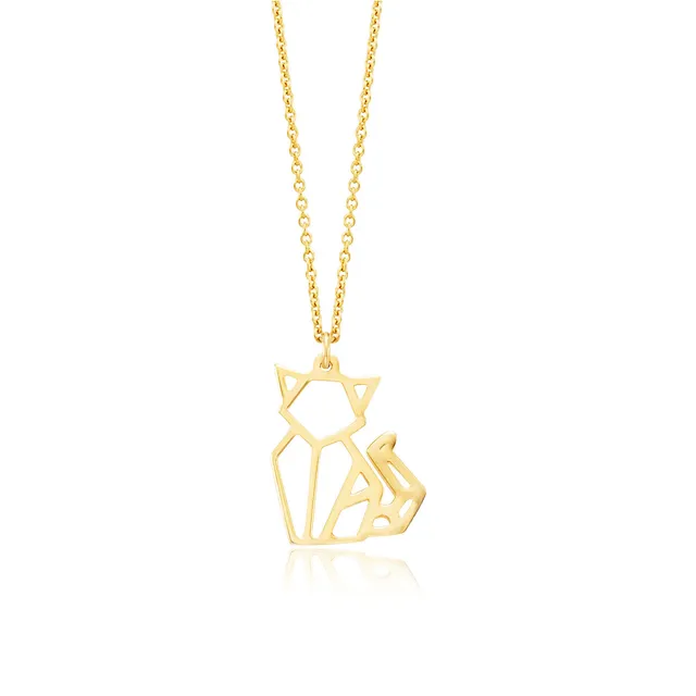 julie-julsen-katze-kette-mit-anh-nger-origami-vergoldet image 1