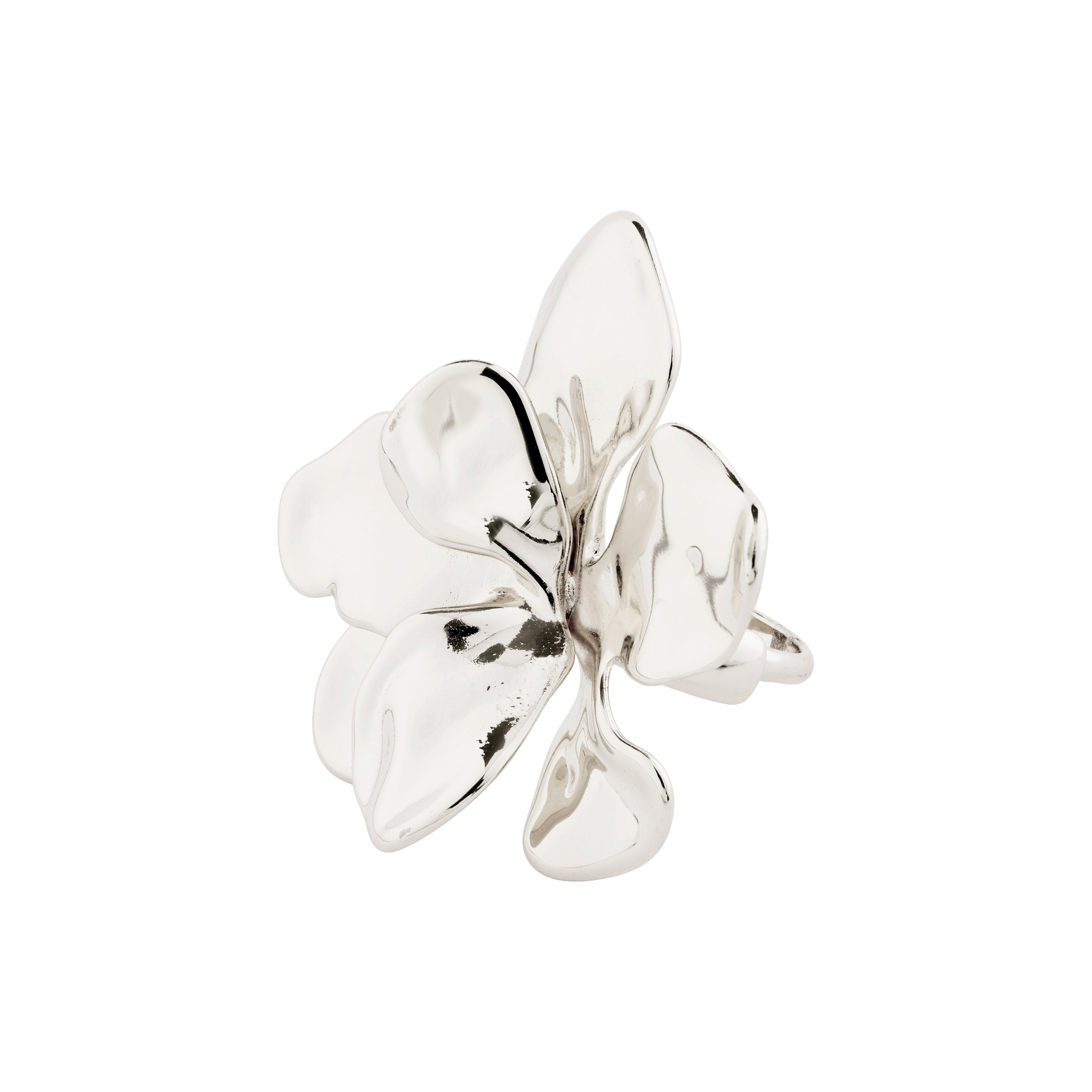 pilgrim-lunith-ring-versilbert-verstellbarer-blumen-statementring image 1