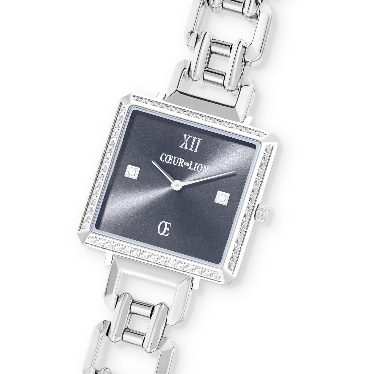 coeur-de-lion-uhr-iconic-cube-sparkling-anthracite-attraction-silber image 2