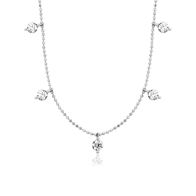 julie-julsen-hanging-crystal-kette-silber-925-rhodiniert-mit-7-zirkonia-43-5-cm image 1