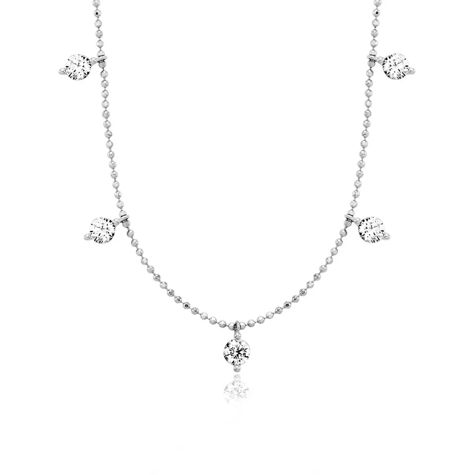 julie-julsen-hanging-crystal-kette-silber-925-rhodiniert-mit-7-zirkonia-43-5-cm image 1