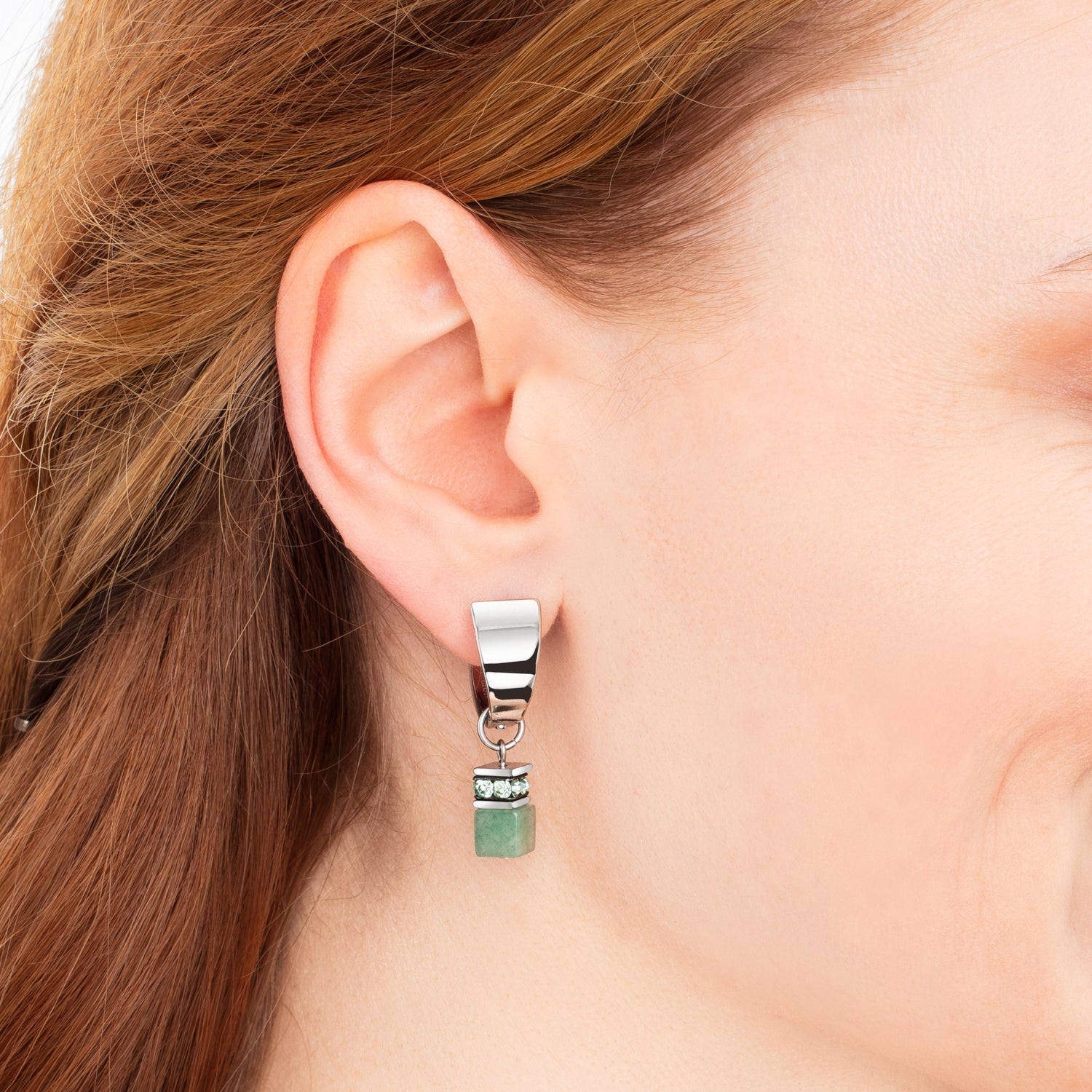 coeur-de-lion-ear-me-up-charm-geocube-silber-hellgr-n-aventurin-kristalle-1-8-cm image 3