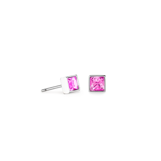 coeur-de-lion-brilliant-square-small-ohrringe-silber-rosa image 1