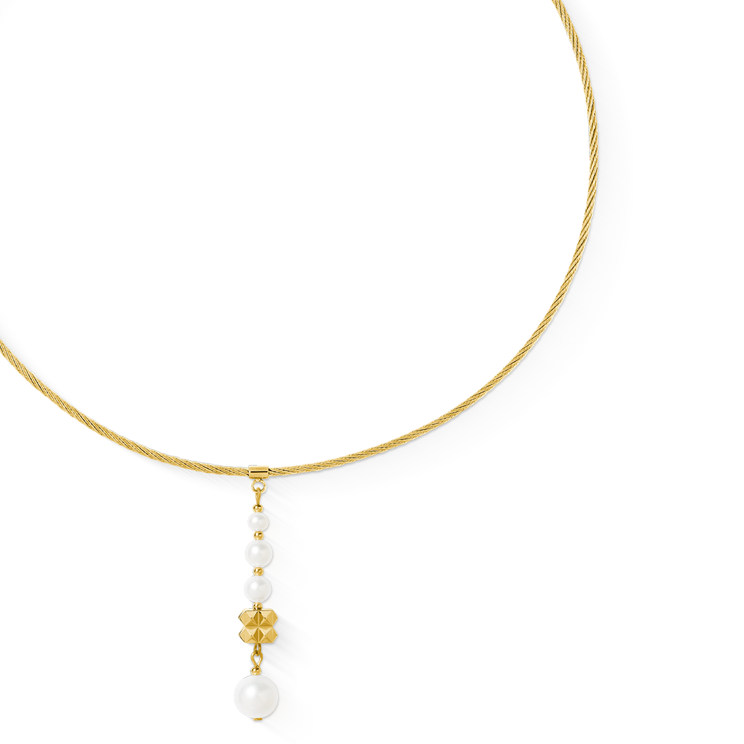 coeur-de-lion-pearl-spikes-drop-halskette-gold-mit-s-wasserperlen image 2