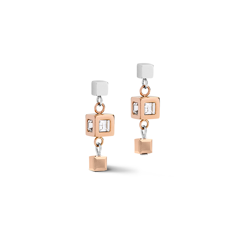 coeur-de-lion-geocube-cluster-ohrringe-ros-gold-mit-swarovski-kristallen image 2