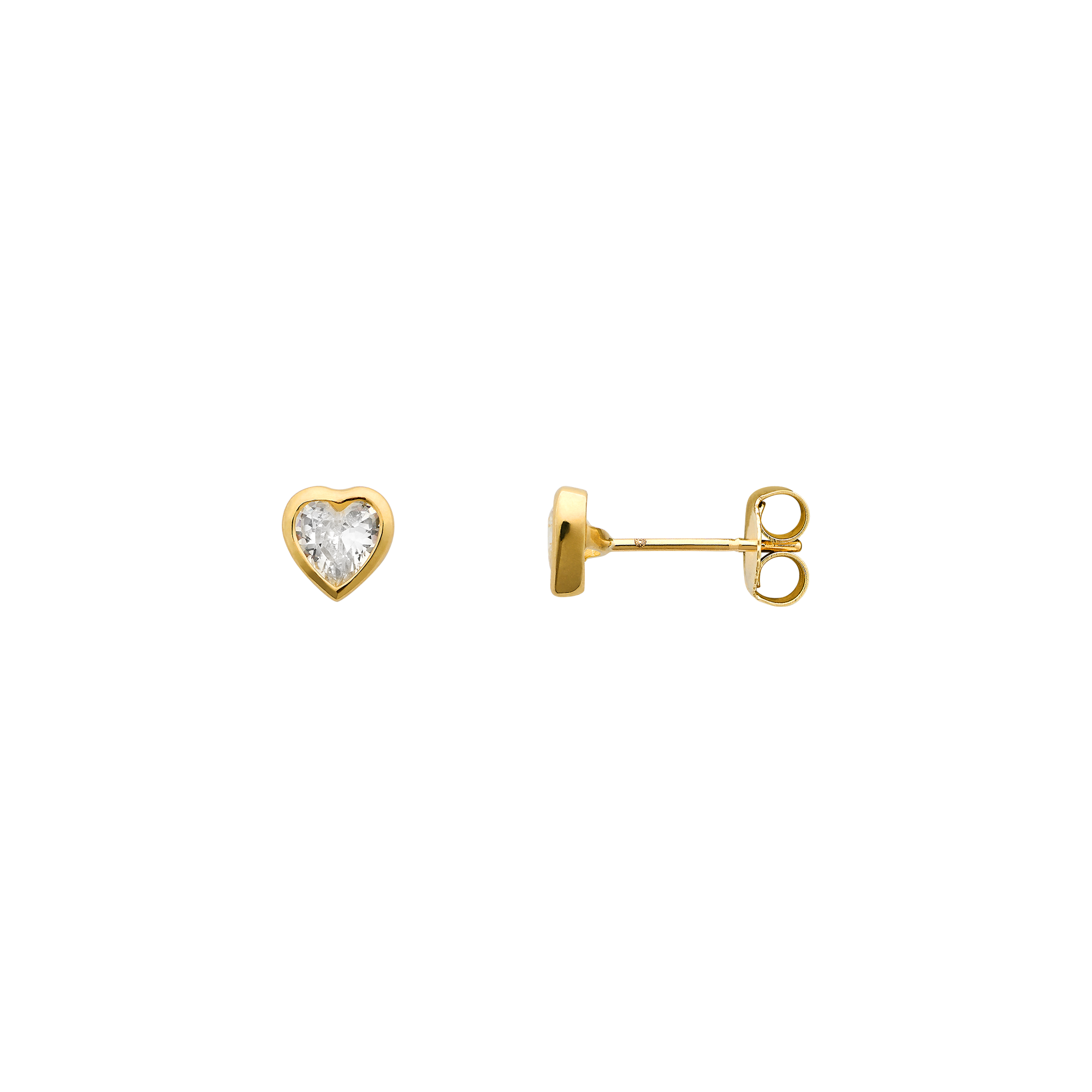 xenox-fine-herz-ohrringe-585-gelbgold-mit-zirkonia-herzschliff image 1