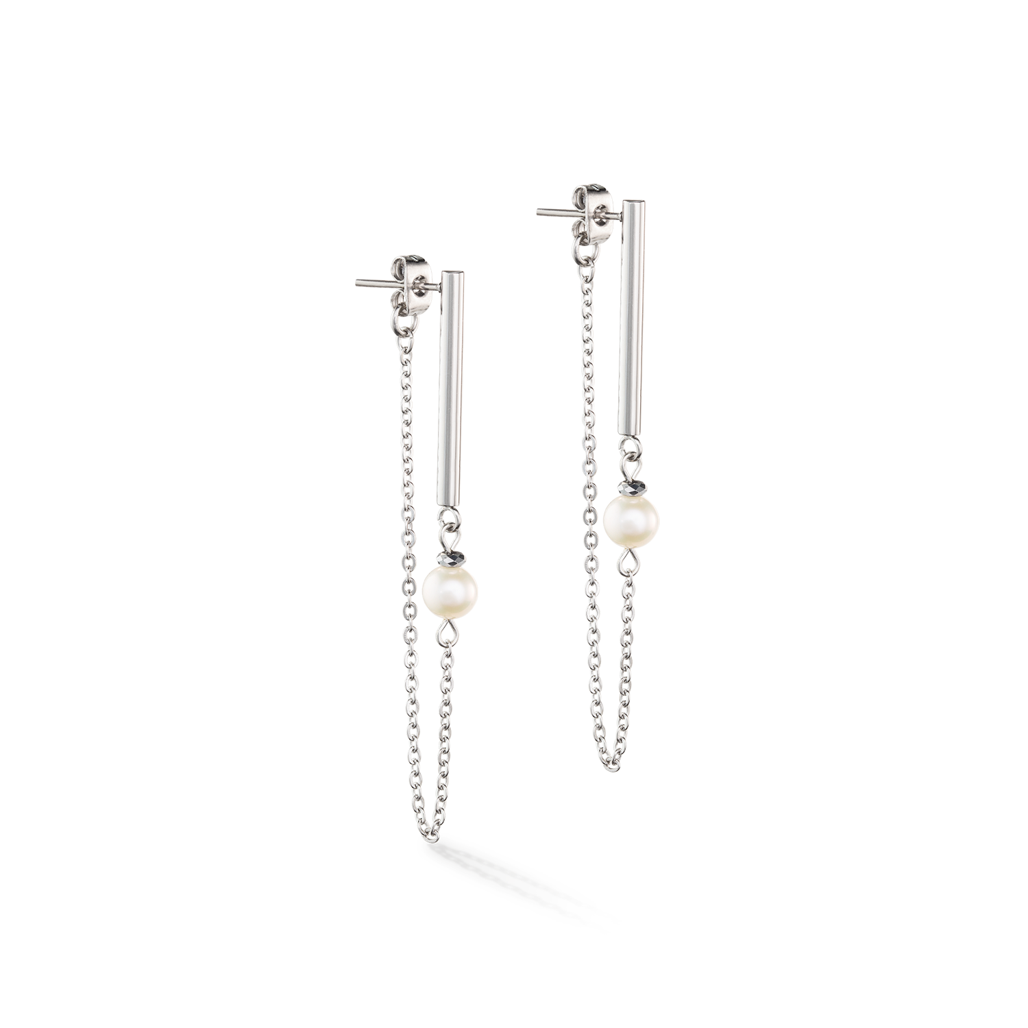 coeur-de-lion-solitaire-kettchen-ohrringe-s-wasserperle-silber image 1