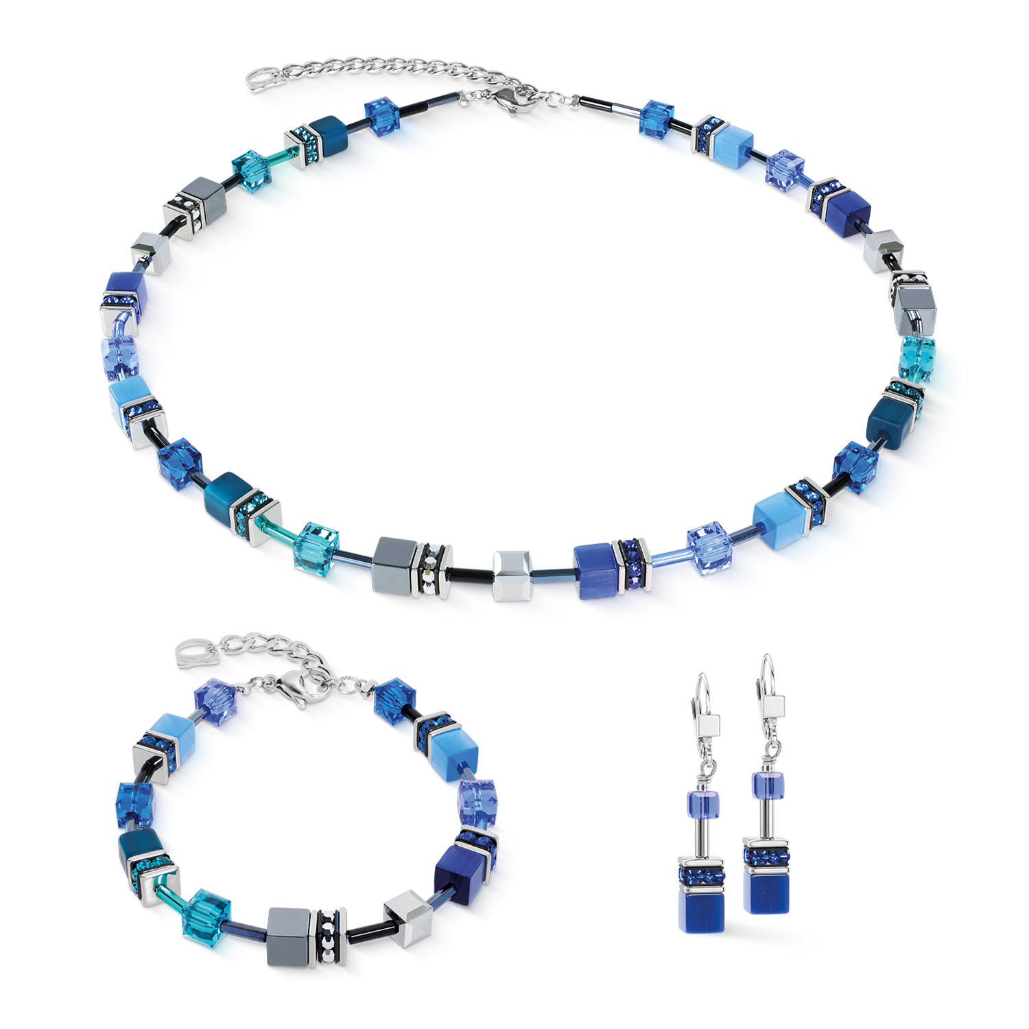 coeur-de-lion-geocube-iconic-halskette-azure-spirit-silber-42-cm image 3