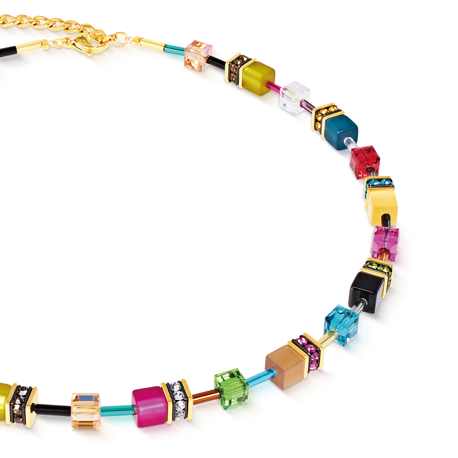 coeur-de-lion-geocube-iconic-halskette-multicolor-joy-gold-42-cm image 2