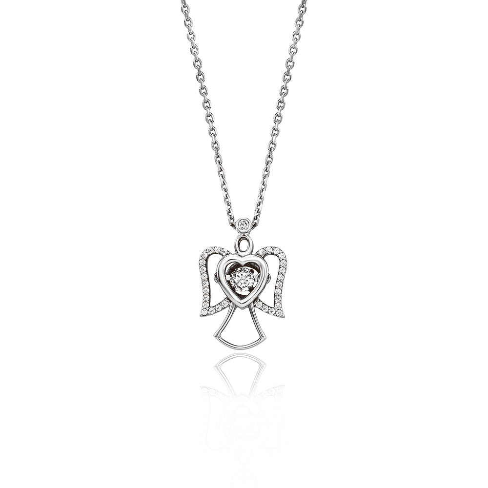 julie-julsen-dancing-stone-halskette-engel-32-zirkonia-sterling-silber-925 image 1