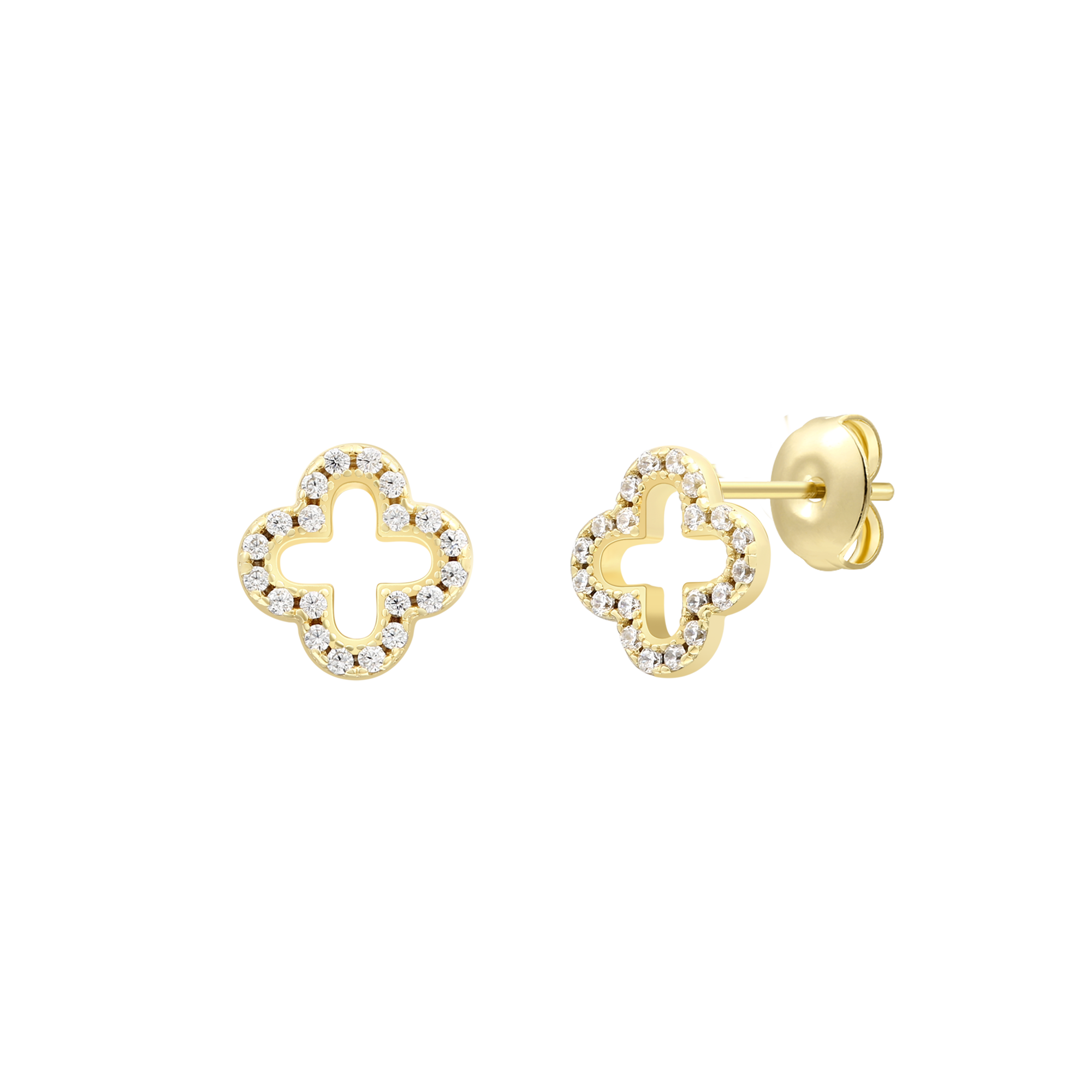 xenox-clover-ohrringe-925-sterlingsilber-rhodiniert-kleeblatt-zirkonia image 2