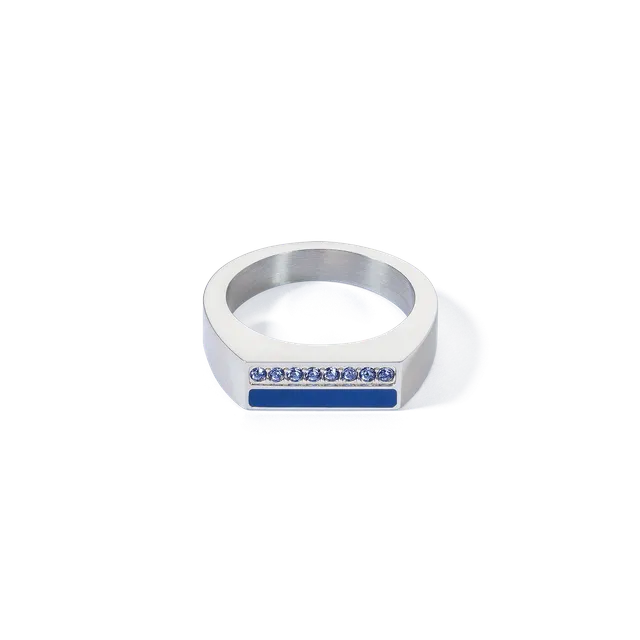 coeur-de-lion-ring-square-stripes-silber-blau image 1