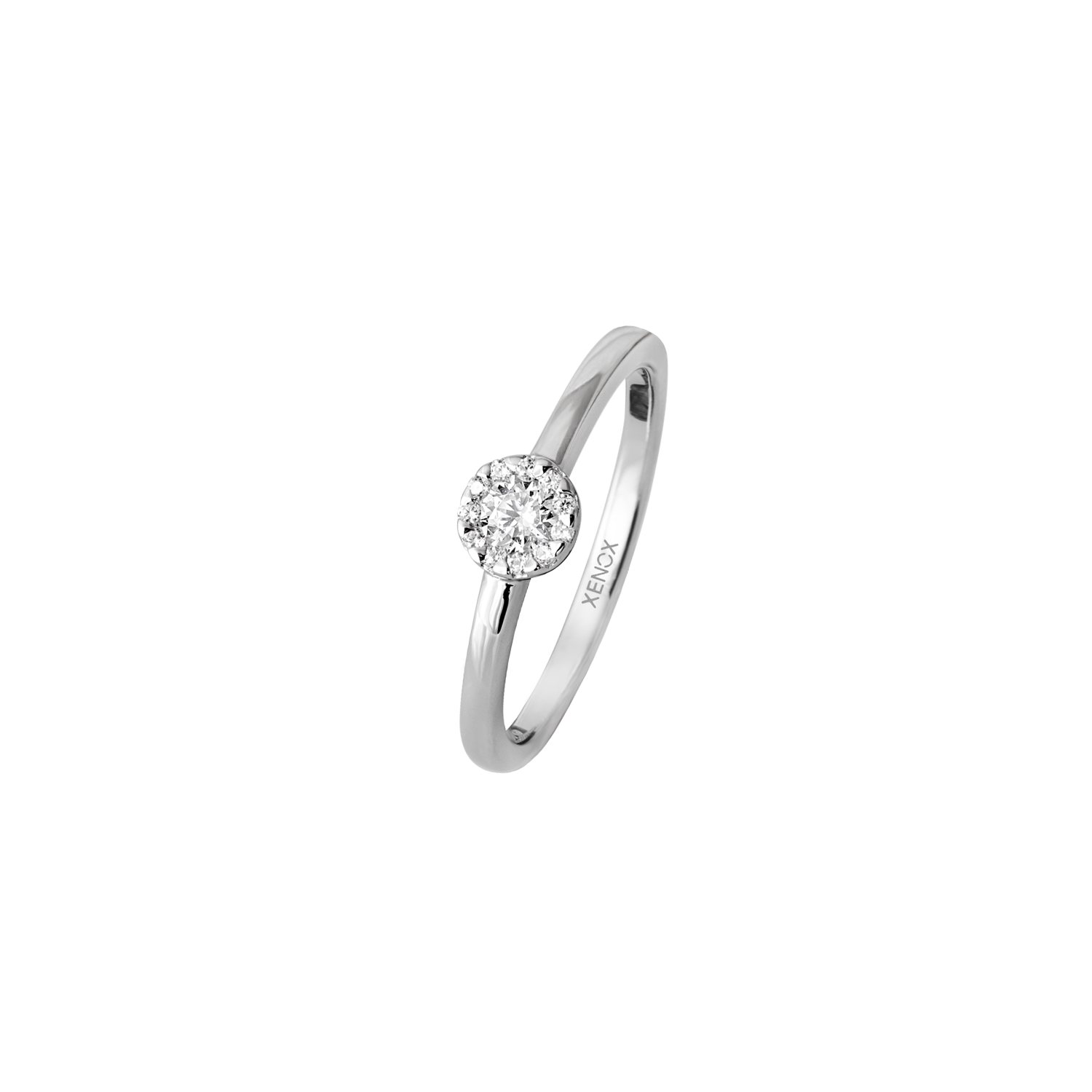 xenox-partnerring-925-sterlingsilber-rhodiniert-mit-zirkonia-halo-fassung image 1