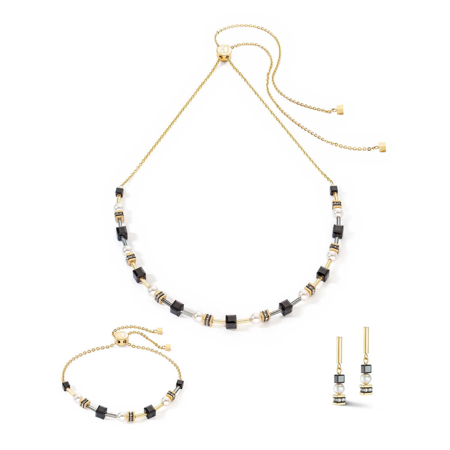 coeur-de-lion-halskette-mysterious-cubes-pearls-gold-schwarz image 3