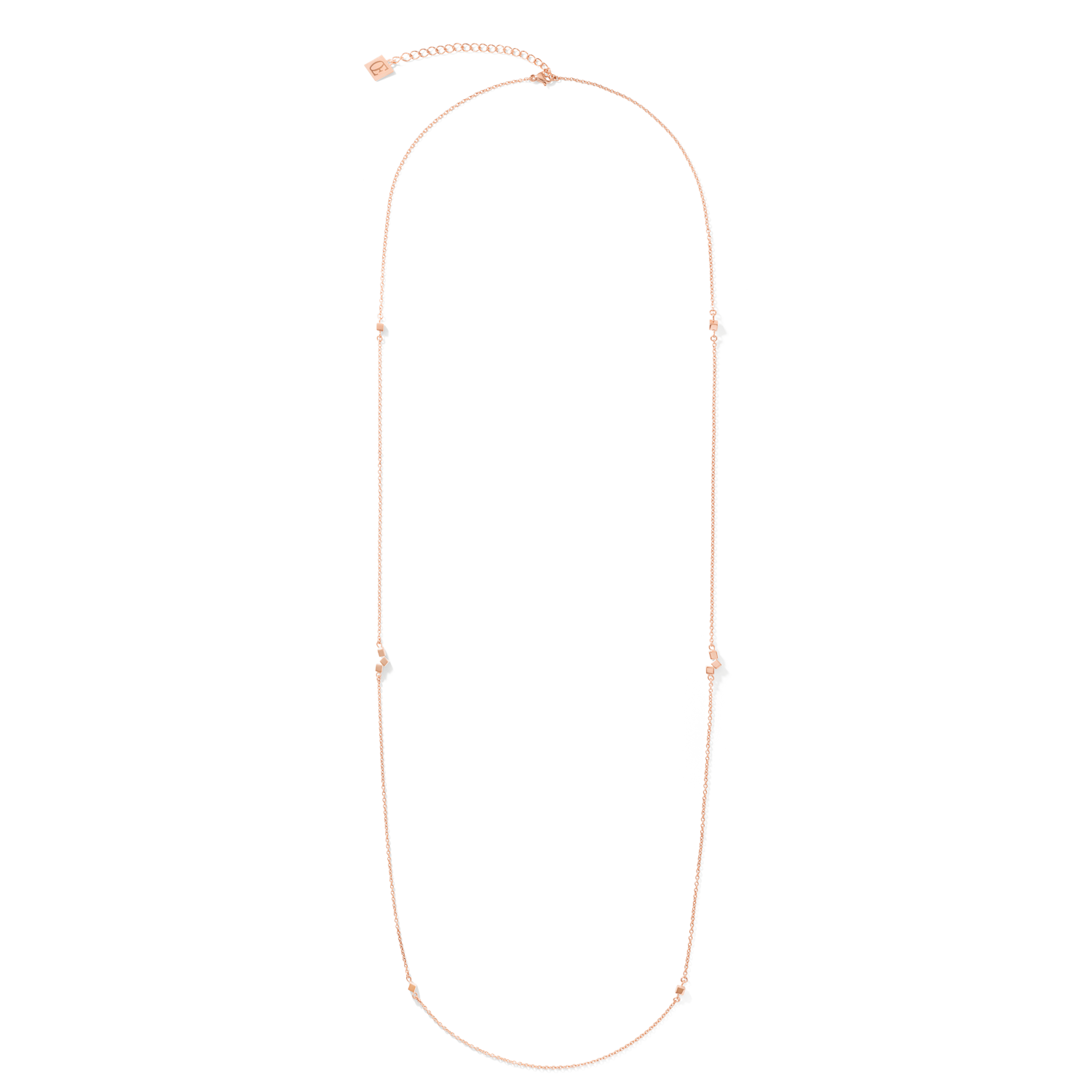 coeur-de-lion-halskette-dancing-geocube-small-chain-long-edelstahl-ros-gold image 1