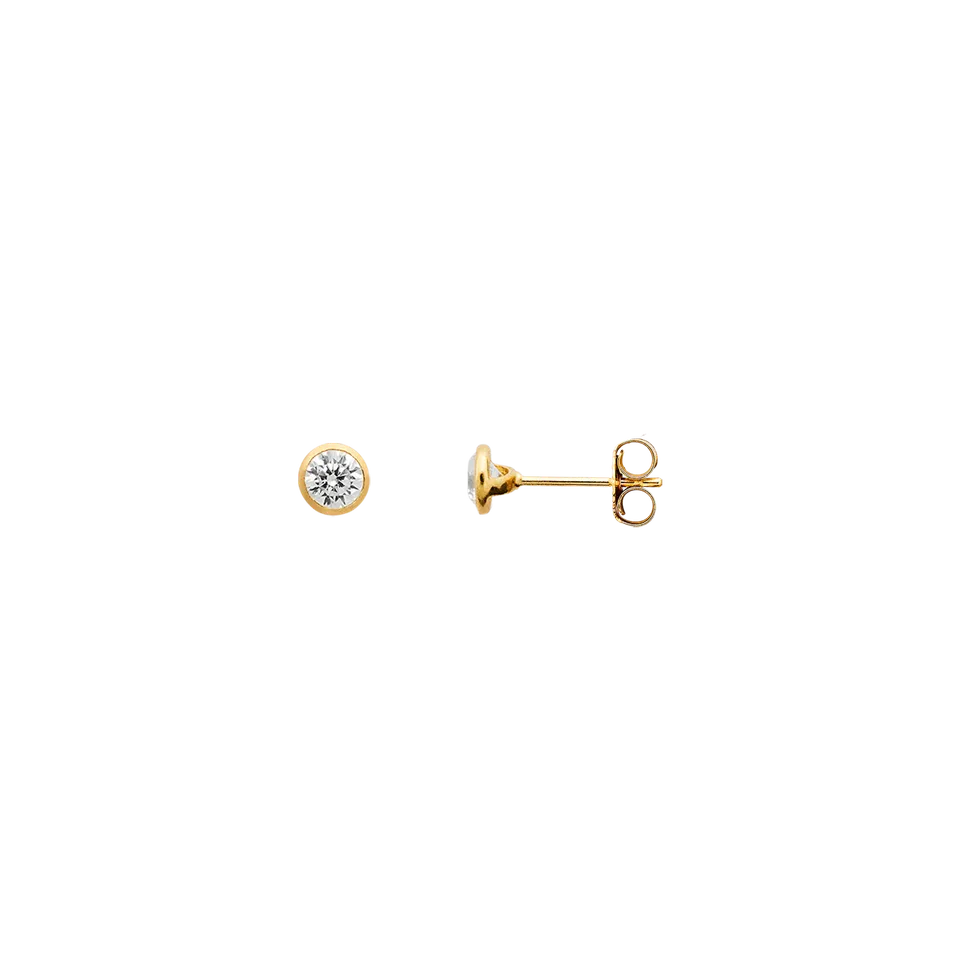 xenox-fine-zarge-mini-ohrringe-585-gelbgold-mit-zirkonia-3-mm image 1