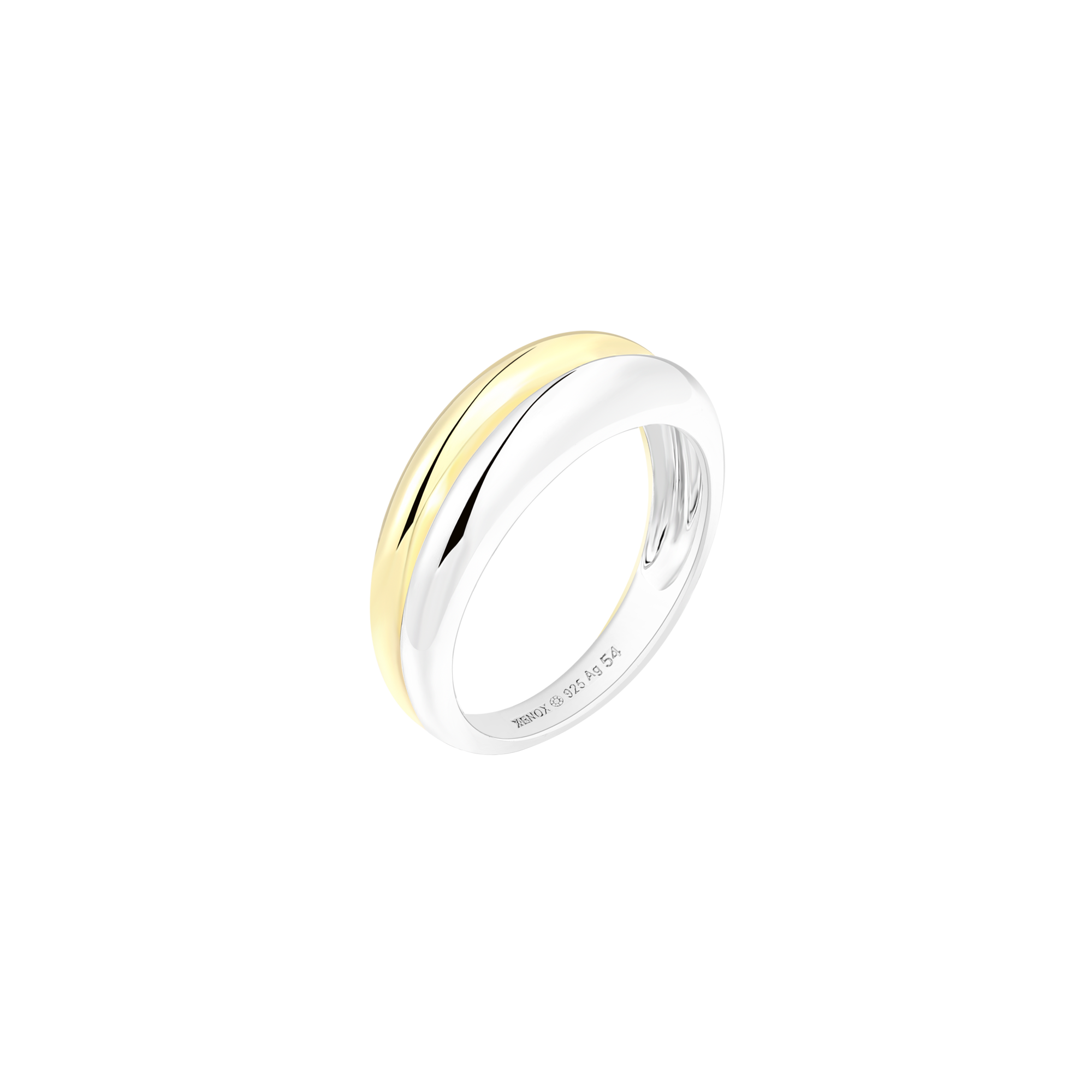 xenox-double-twist-ring-925-sterlingsilber-18k-vergoldung-bicolor image 1