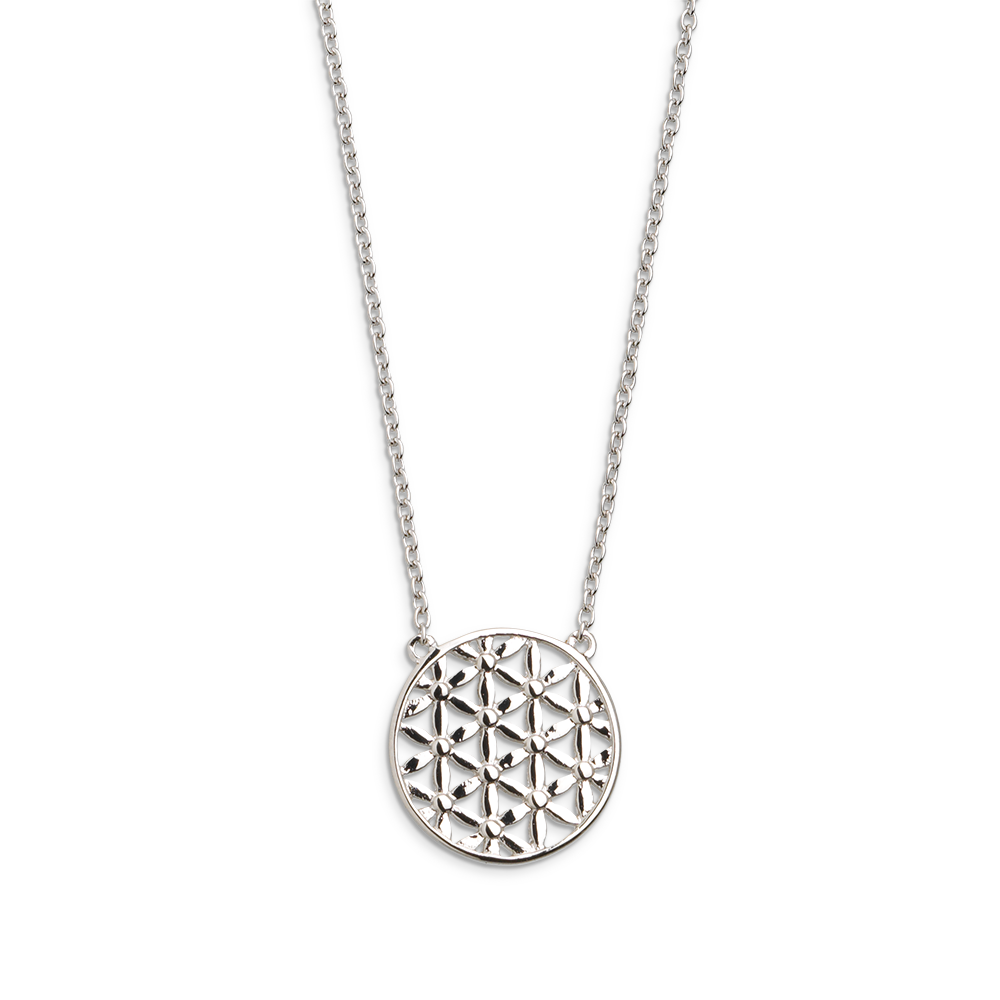 xenox-lebensblume-halskette-925-sterlingsilber-rhodiniert image 1