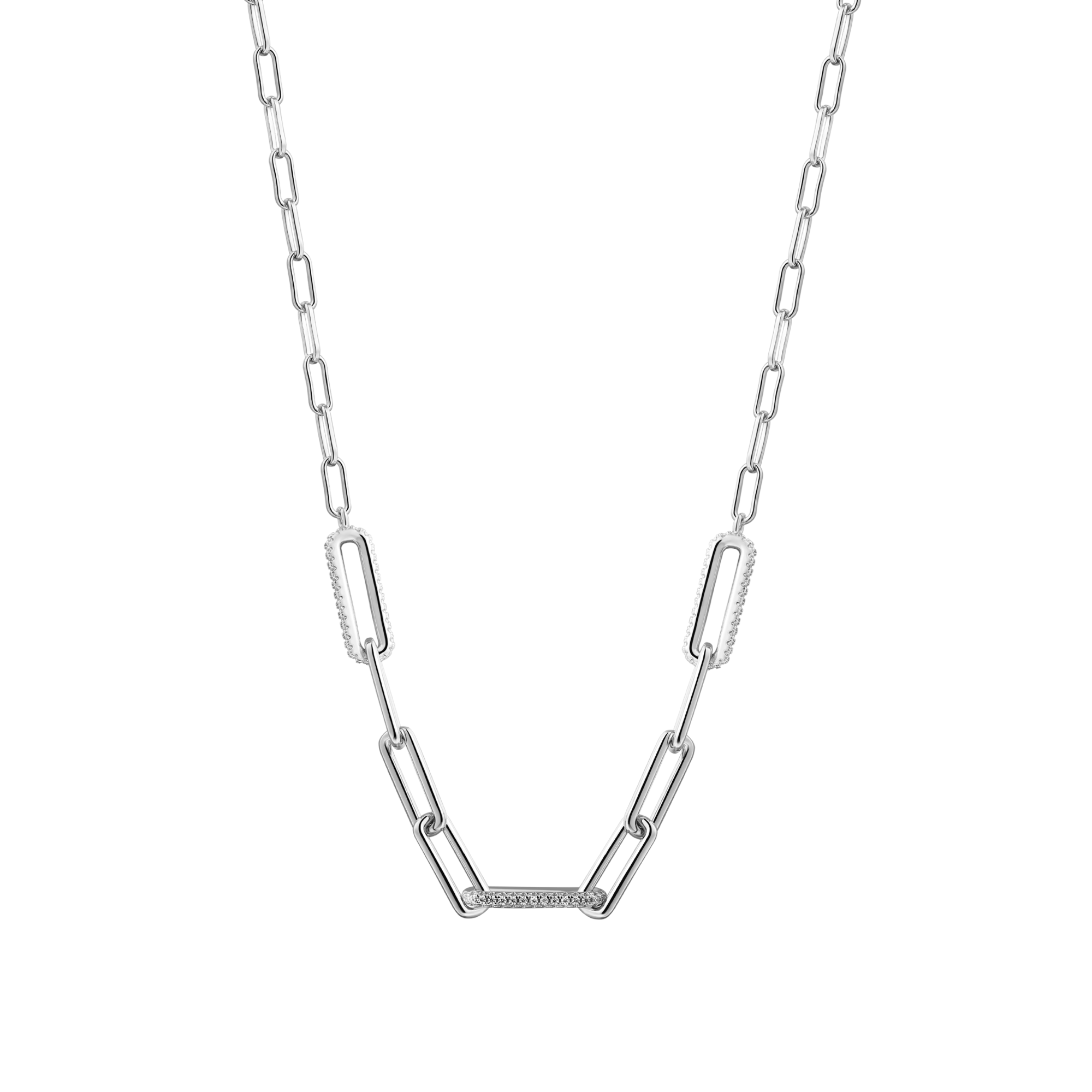xenox-curve-halskette-xs91936-925-sterlingsilber-rhodiniert-mit-zirkonia-glieder image 1