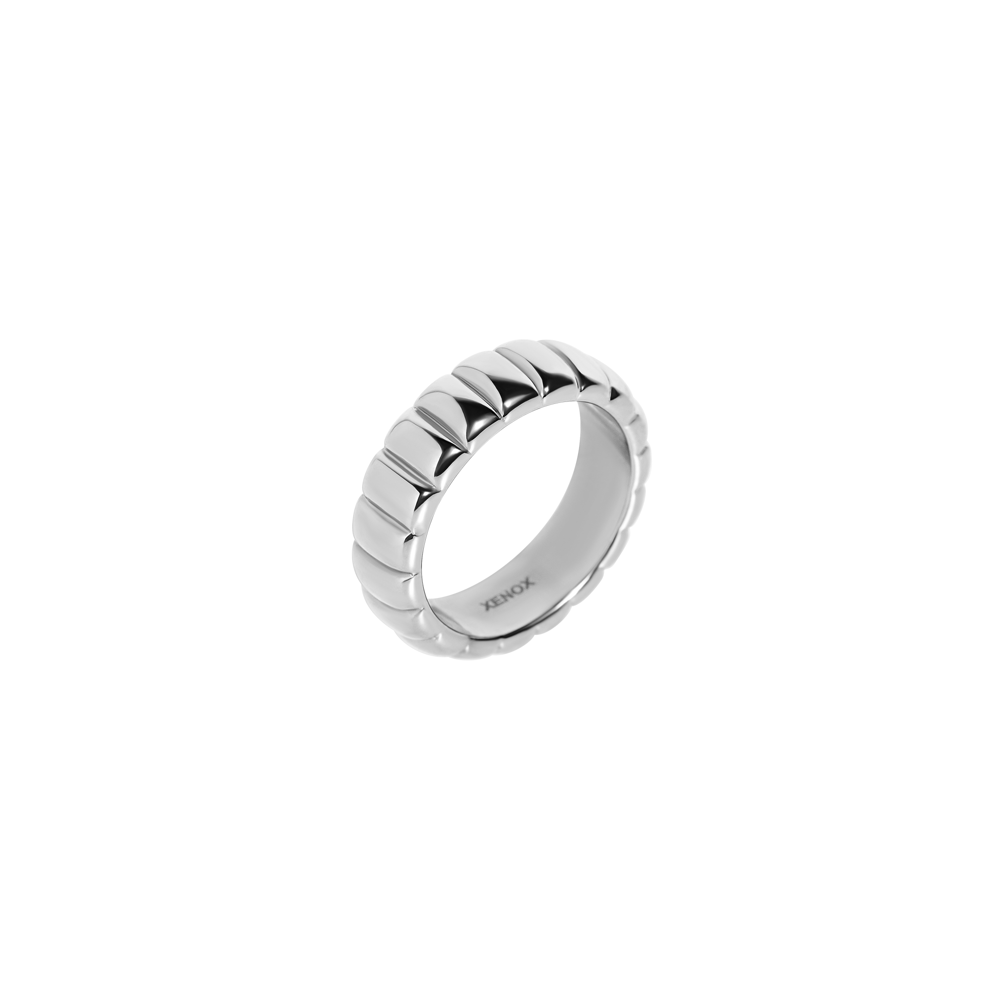 xenox-bold-bubble-ring-edelstahl-silberfarben-beschichtet-strukturiert image 1