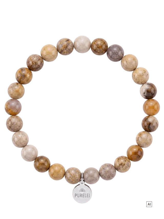 purelei-korallen-jade-perlenarmband-naturstein-20-cm image 1