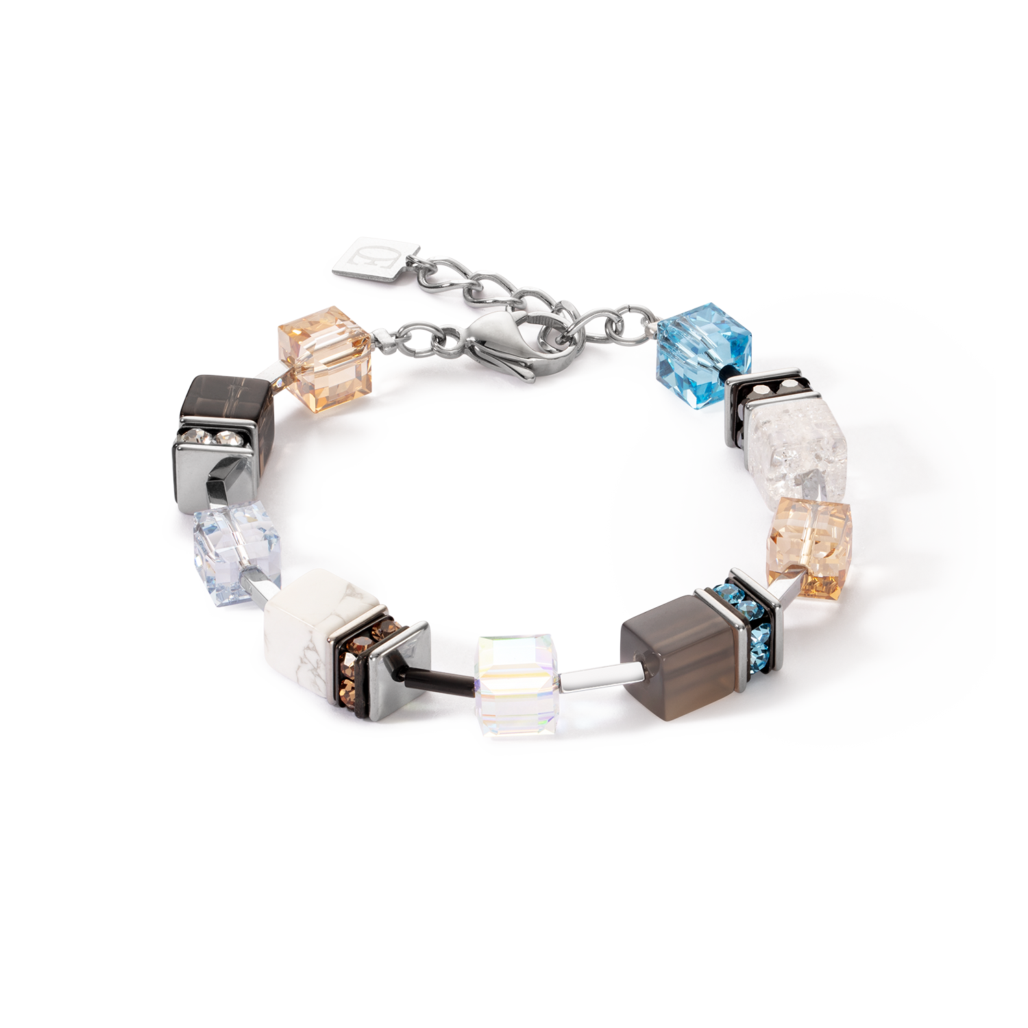 coeur-de-lion-geocube-iconic-statement-precious-armband-aqua-beige image 1